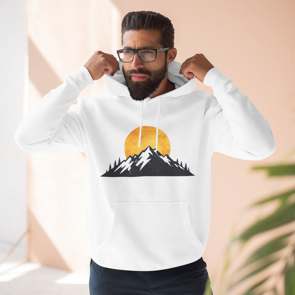 Sunset Mountain Hoodie | Minimal Outdoor Graphic Pullover