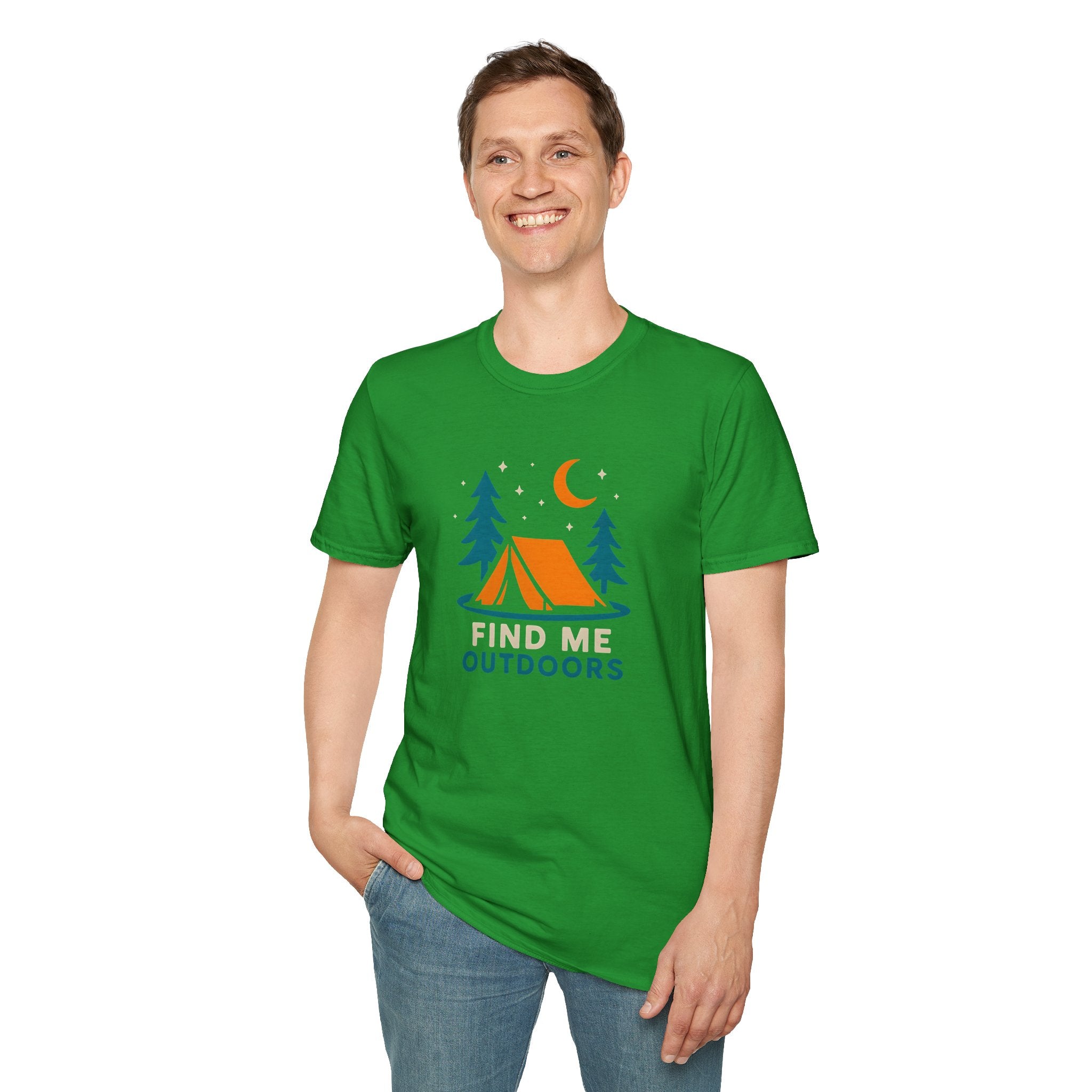Night Camping Scene T-Shirt | Mountain Campfire Graphic Tee