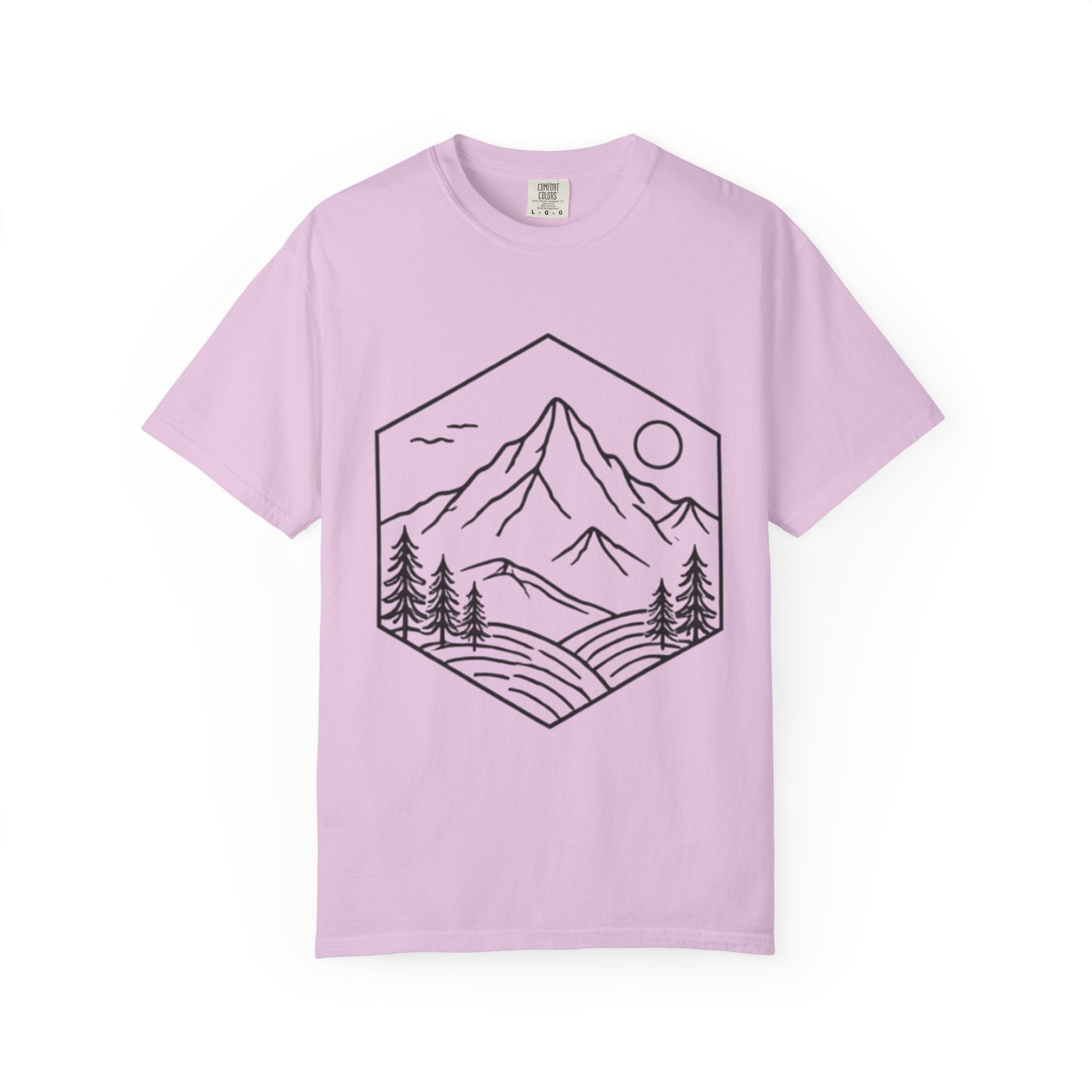 Mountain Landscape T-Shirt | Minimal Line Art Outdoors Tee
