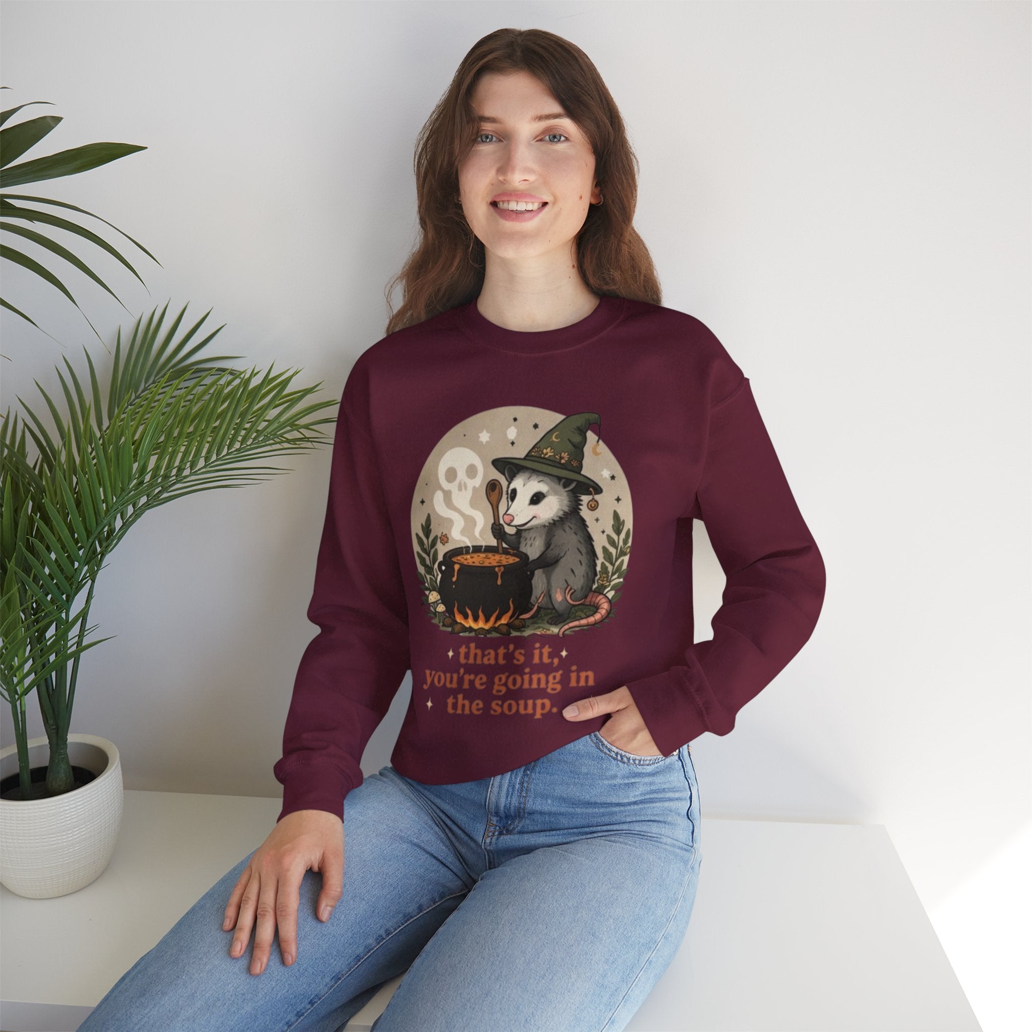 Witchy Opossum Sweatshirt | "Thats It, You're Going in the Soup"