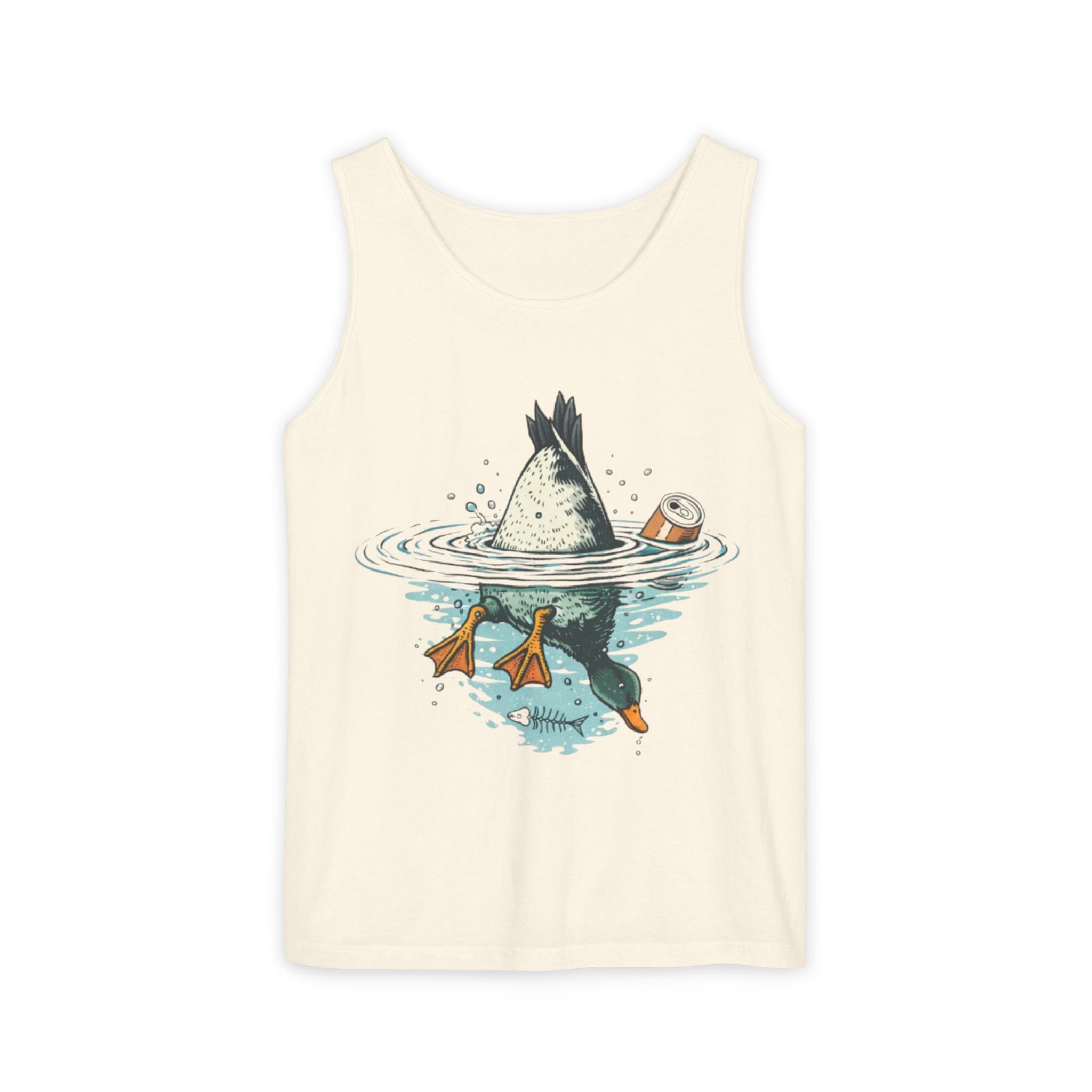 Duck Diving Tank Top | Funny Duck Butt Illustration Summer Tank