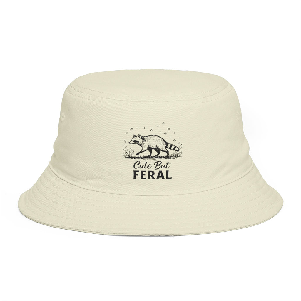 Feral Raccoon Cute But Feral Brown Bucket Hat | Outdoor Casual Sun Hat