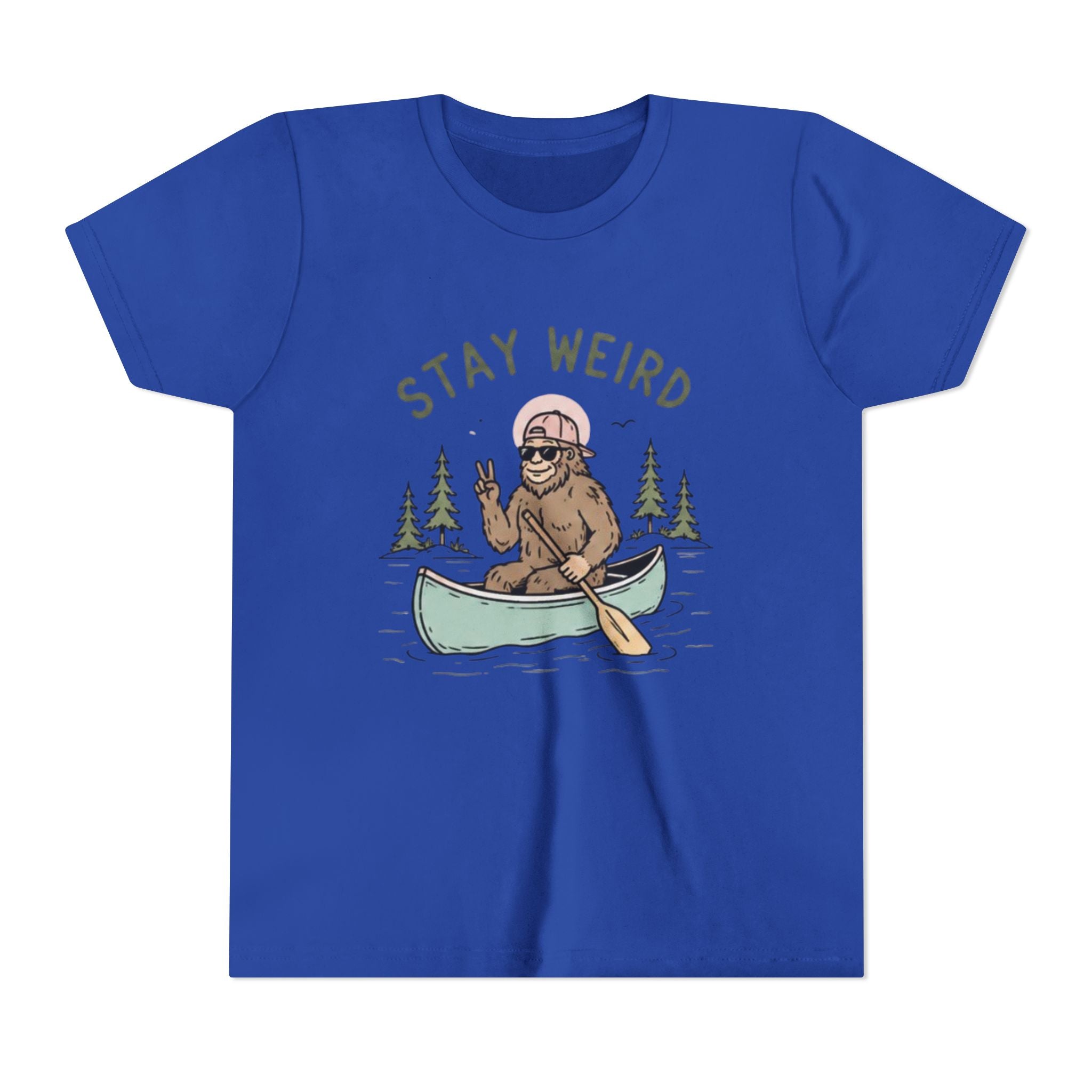 Youth T-Shirt | "Stay Weird" Canoe Bigfoot Graphic Tee