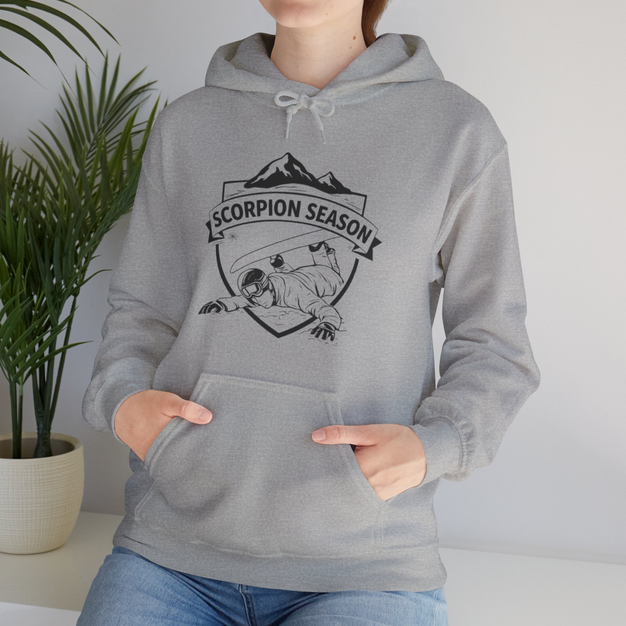 Scorpion Season Snowboarding Hoodie | Mountains Wipe Out Design