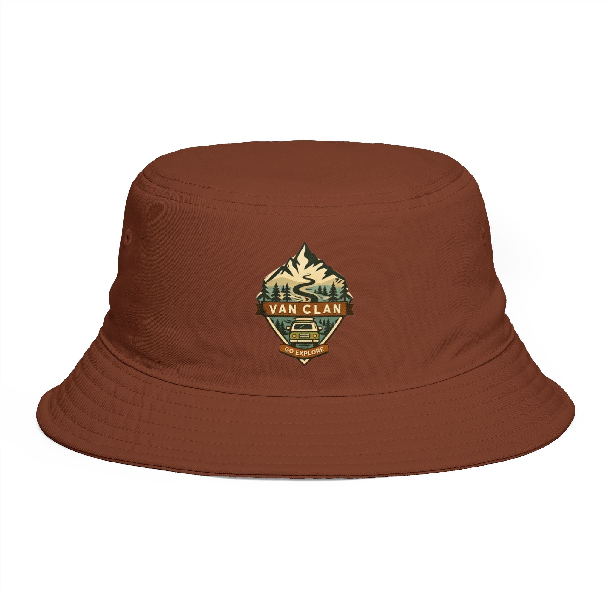 Van Clan Mountain Badge Bucket Hat | Outdoor Camping Patch Hat