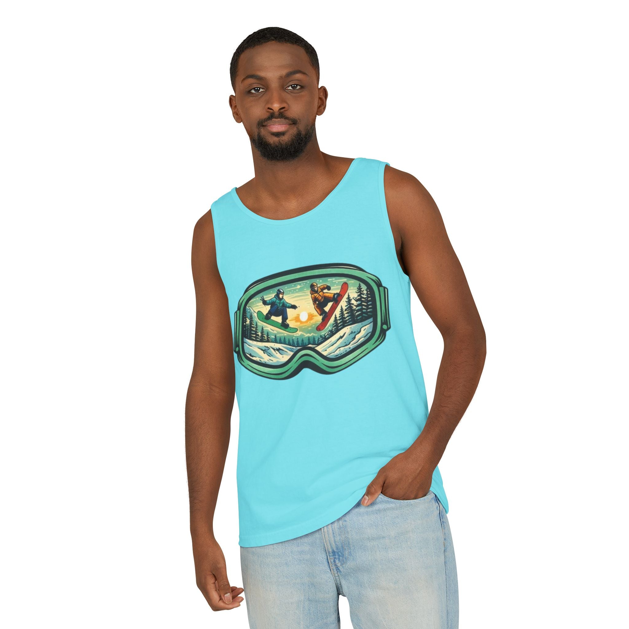 Snowboarding Mountain Goggles Tank Top