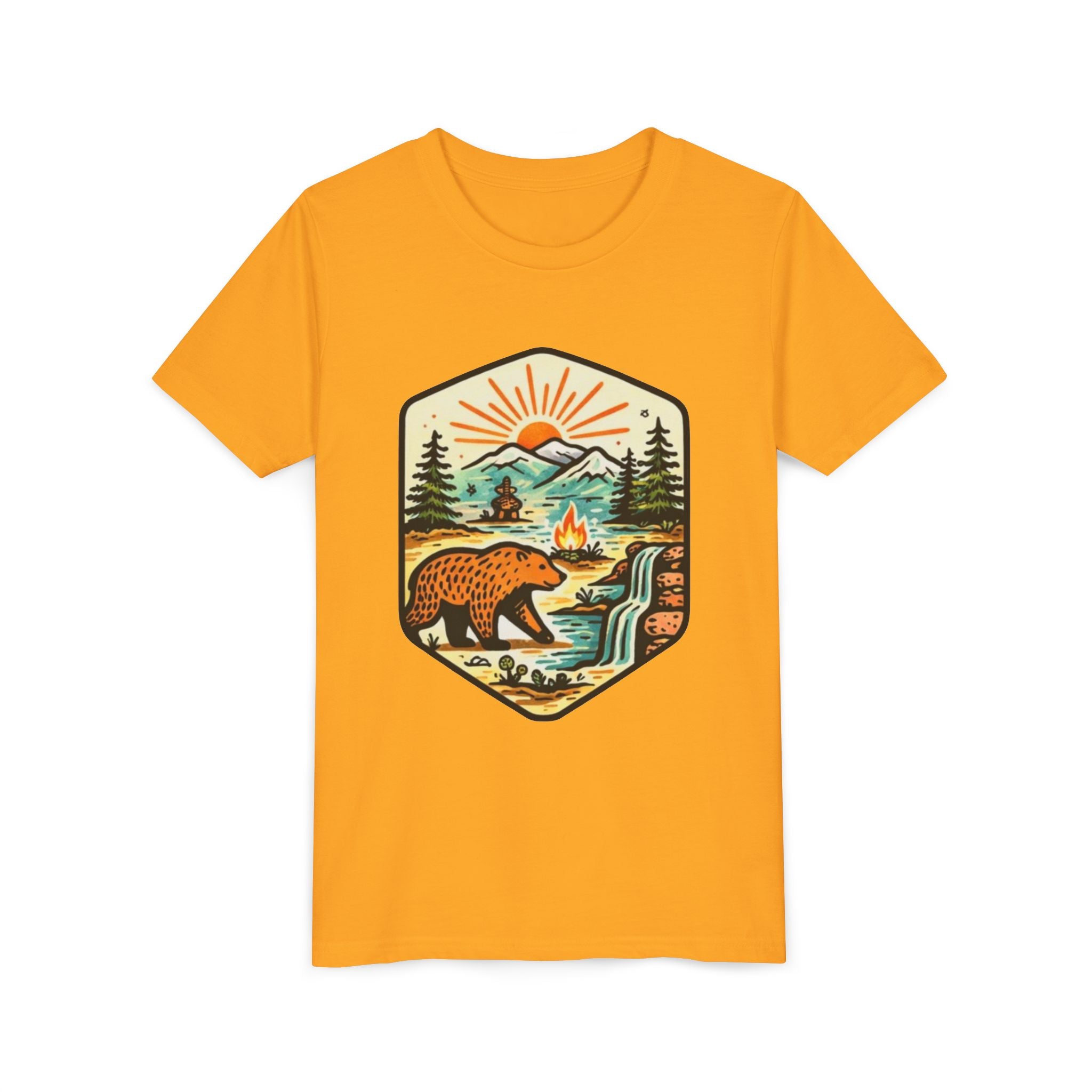 Youth Tee | Bear Camping Adventure Graphic Shirt