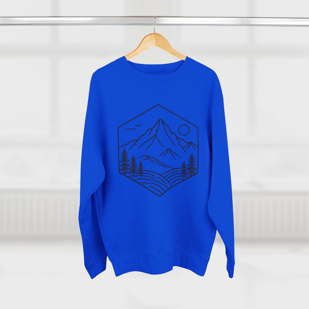 Mountain Hexagon Crewneck Sweatshirt | Minimal Outdoors Graphic