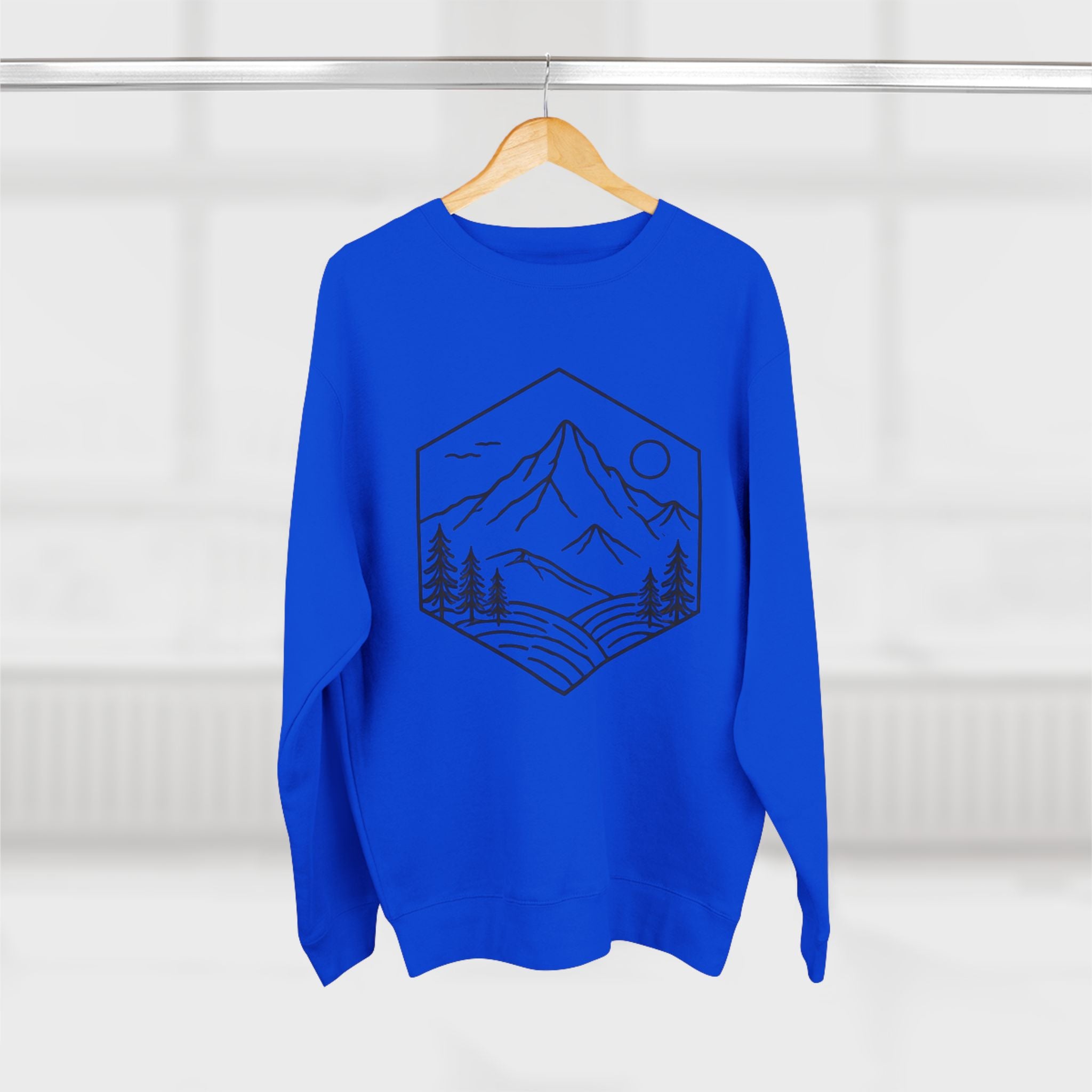 Mountain Hexagon Crewneck Sweatshirt | Minimal Outdoors Graphic