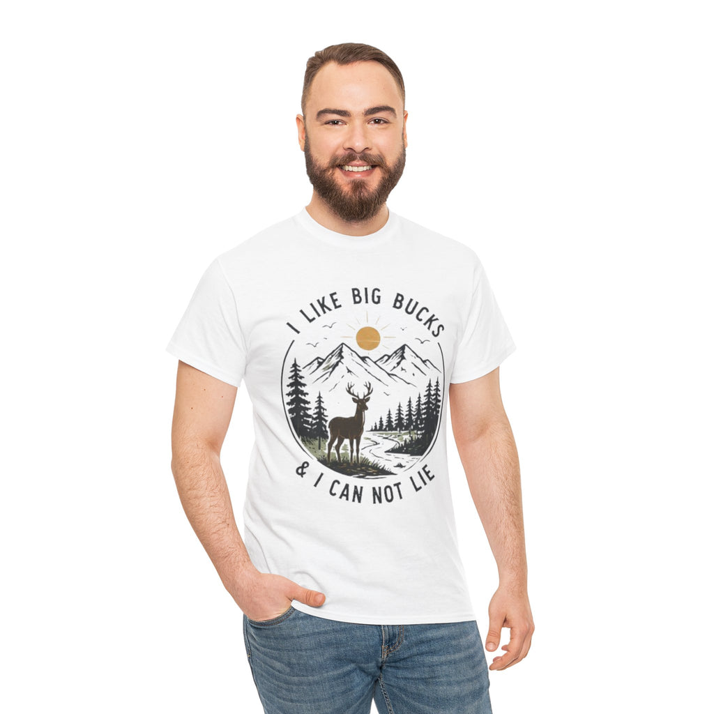Nature Deer T-Shirt | "I Like Big Bucks & I Can Not Lie" Outdoor Hunting Tee