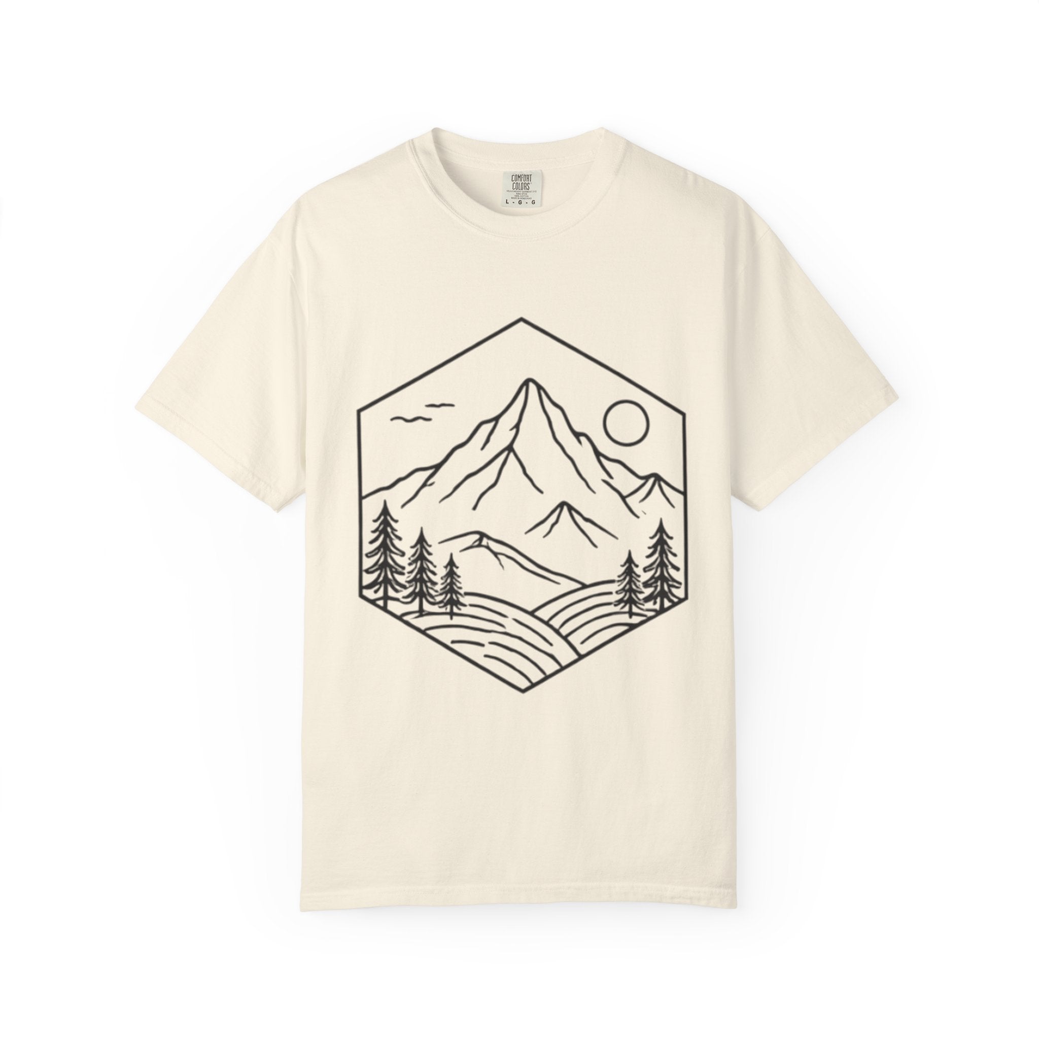 Mountain Landscape T-Shirt | Minimal Line Art Outdoors Tee