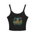 Spaghetti Tank | "Stay Weird" Alien Abduction Graphic Crop Top