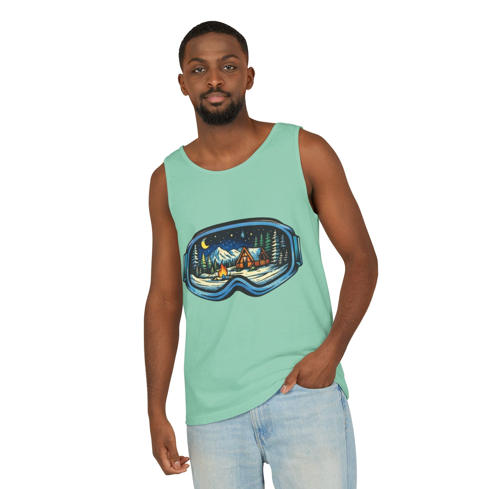 Tank Top | Ski Goggle Winter Cabin Graphic