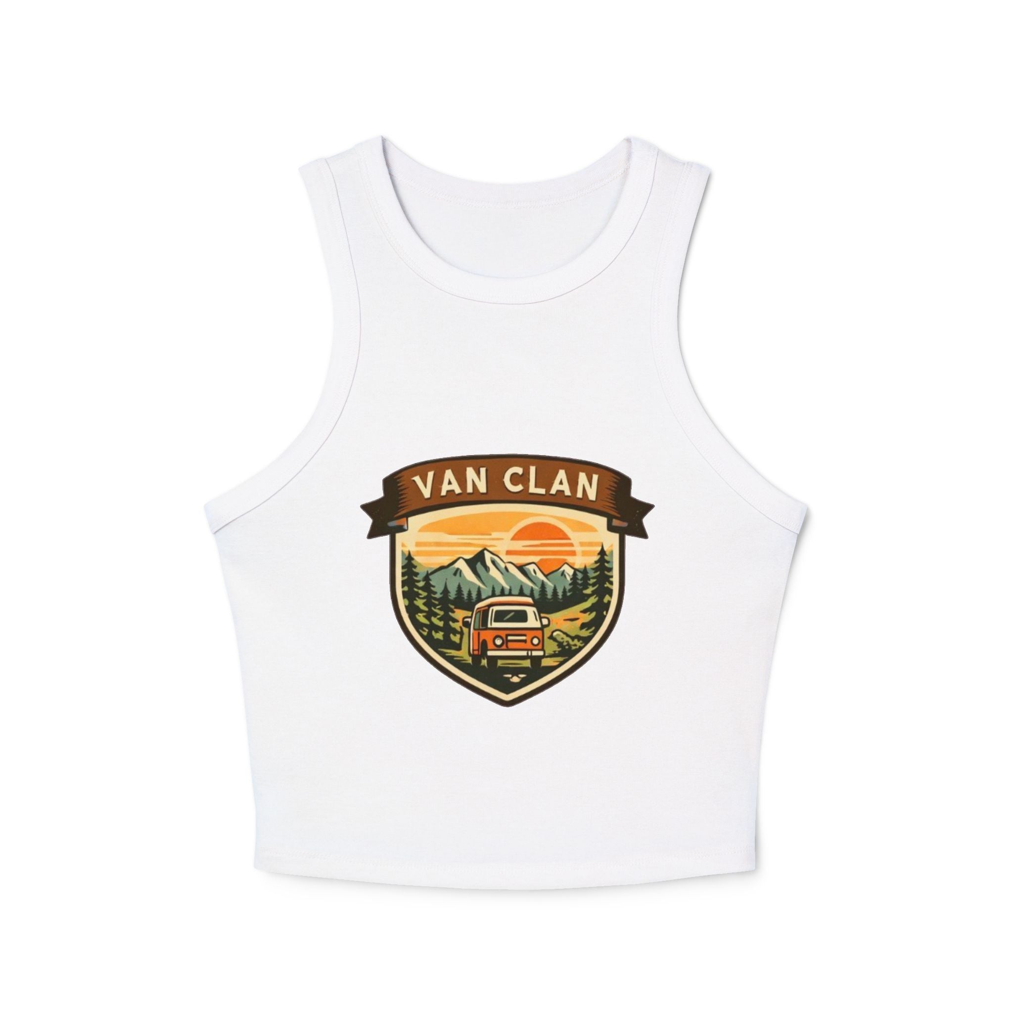 Van Clan Adventure Tank Top | Womens Outdoor Camper Badge Racer Tank