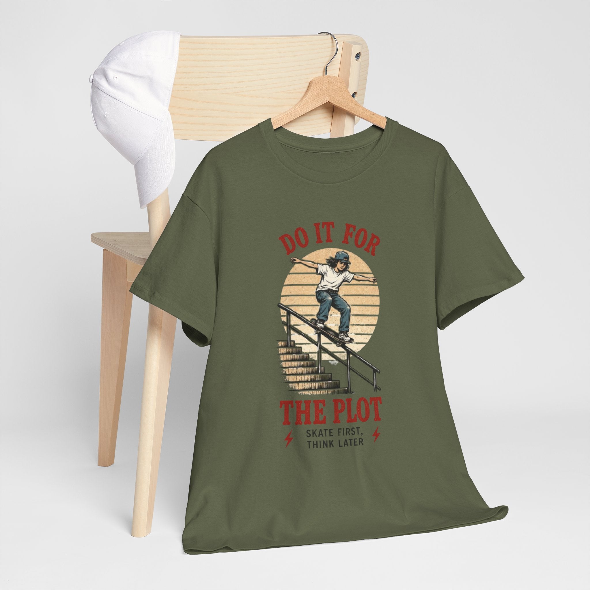Skate Tee | "Do It For The Plot" Retro Skateboarding Graphic Shirt