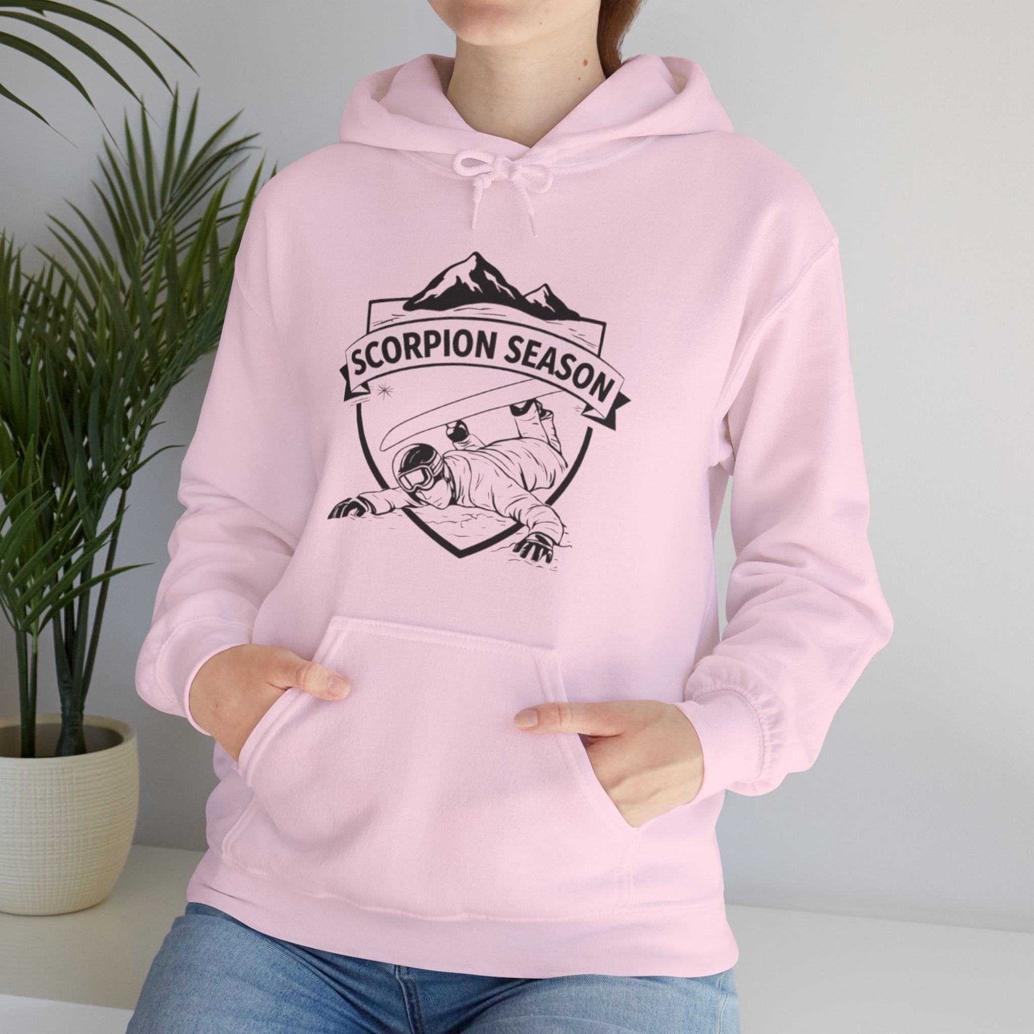 Scorpion Season Snowboarding Hoodie | Mountains Wipe Out Design