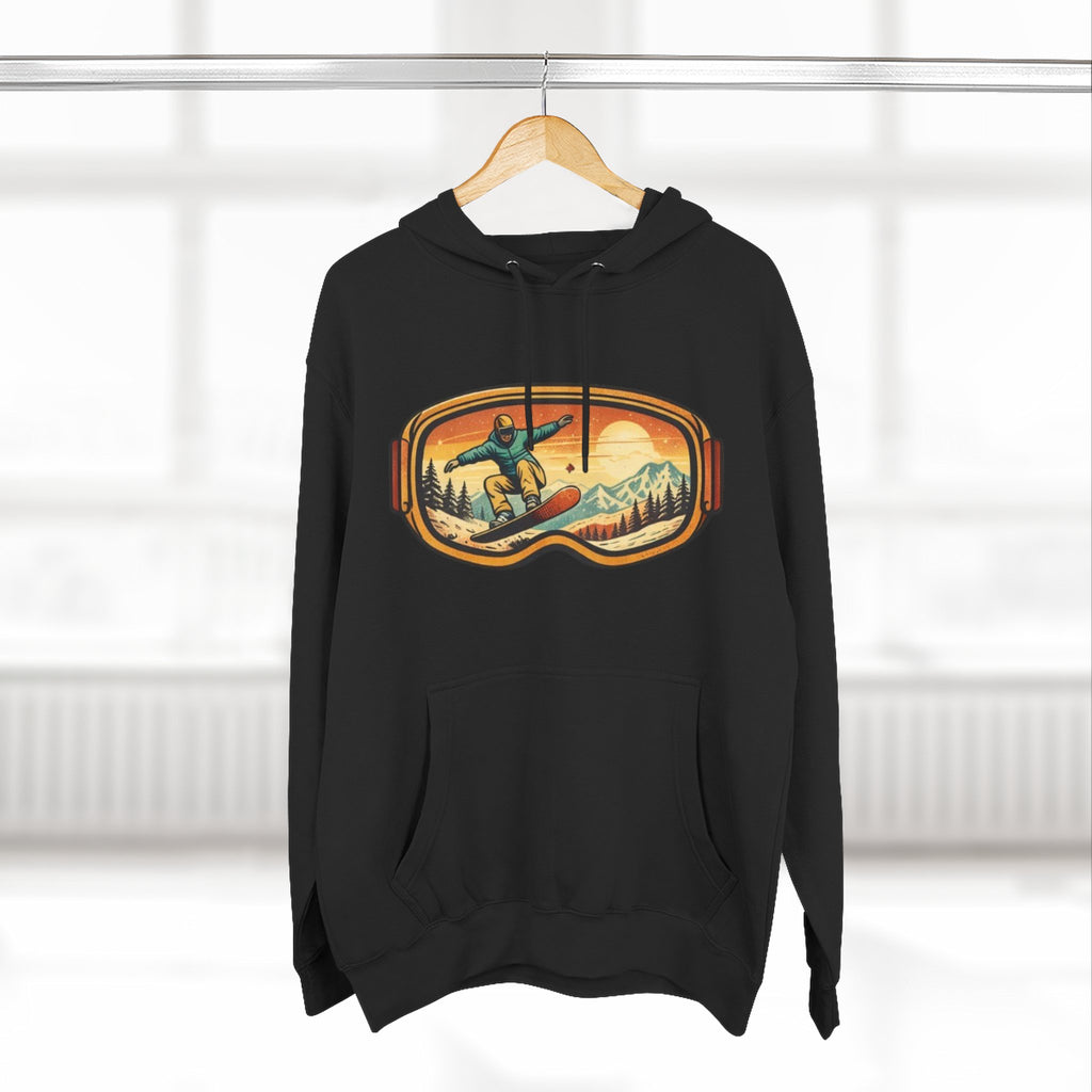 Snowboarder Goggles Graphic Hoodie | Vintage Mountain Ski Snowboarding Design