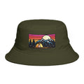 Retro Mountain Camping Bucket Hat | Sunset Tent Patch Outdoor Travel Cap