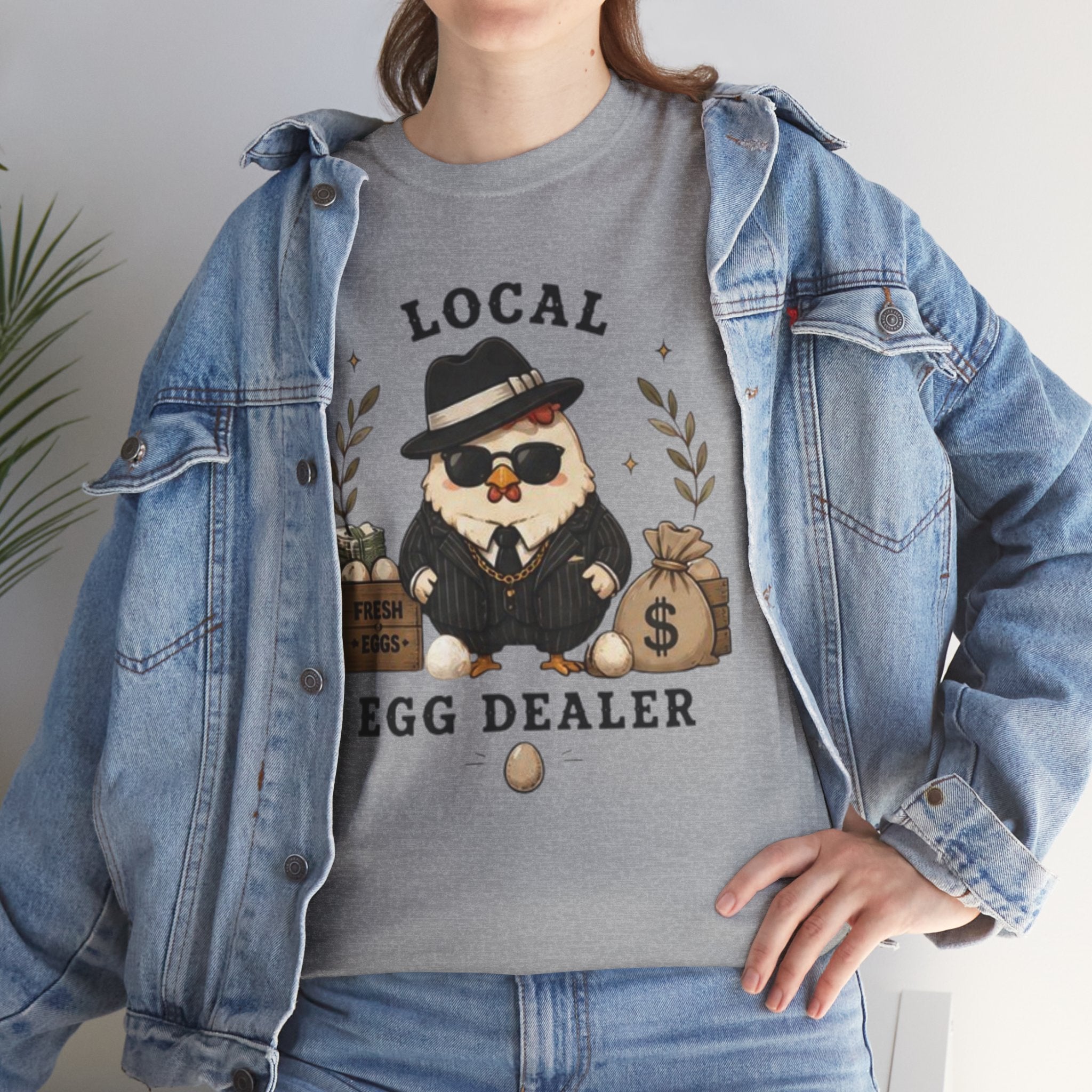 Egg Dealer T-Shirt | Funny Chicken Mobster Graphic Tee