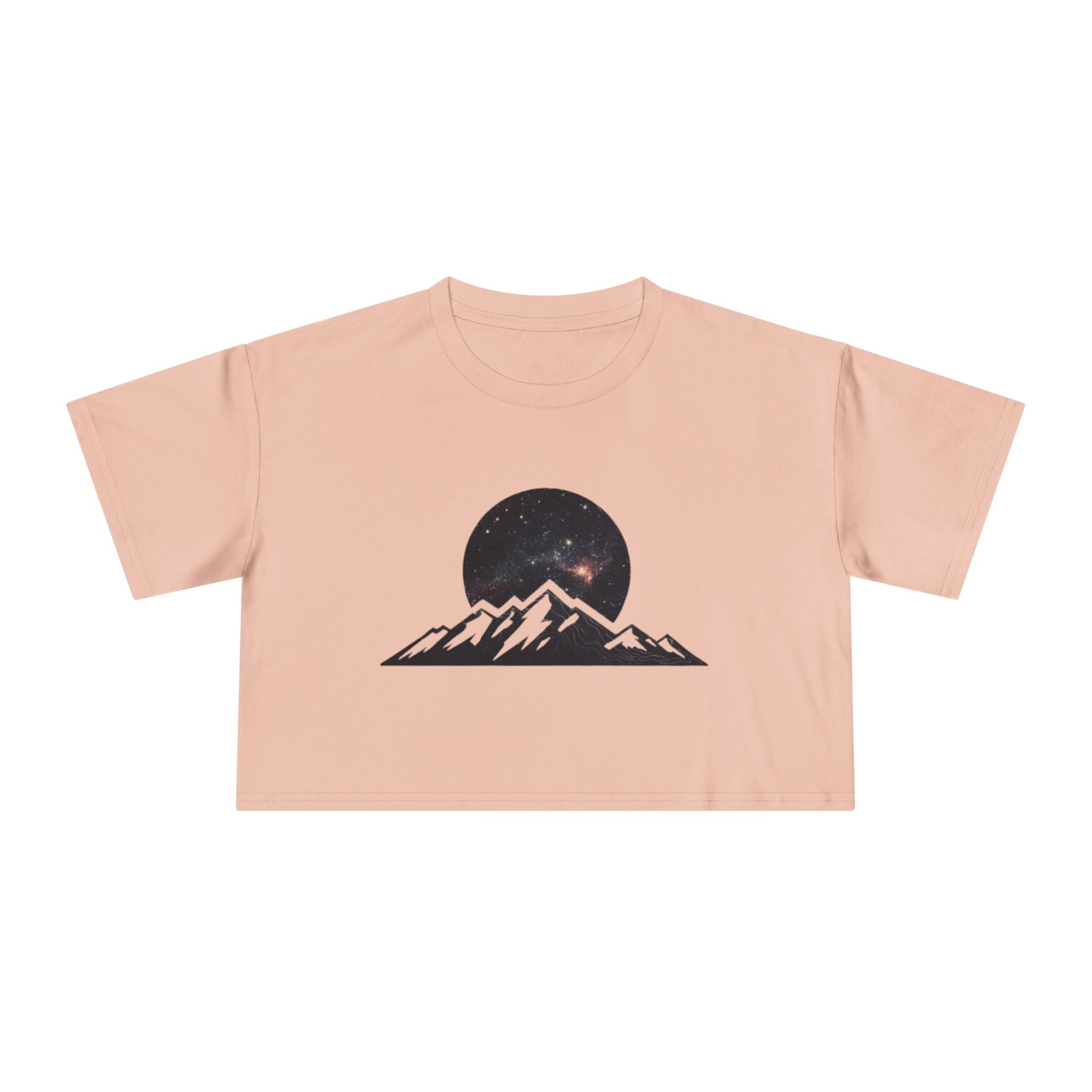 Crop Tee | Night Sky Mountain Graphic