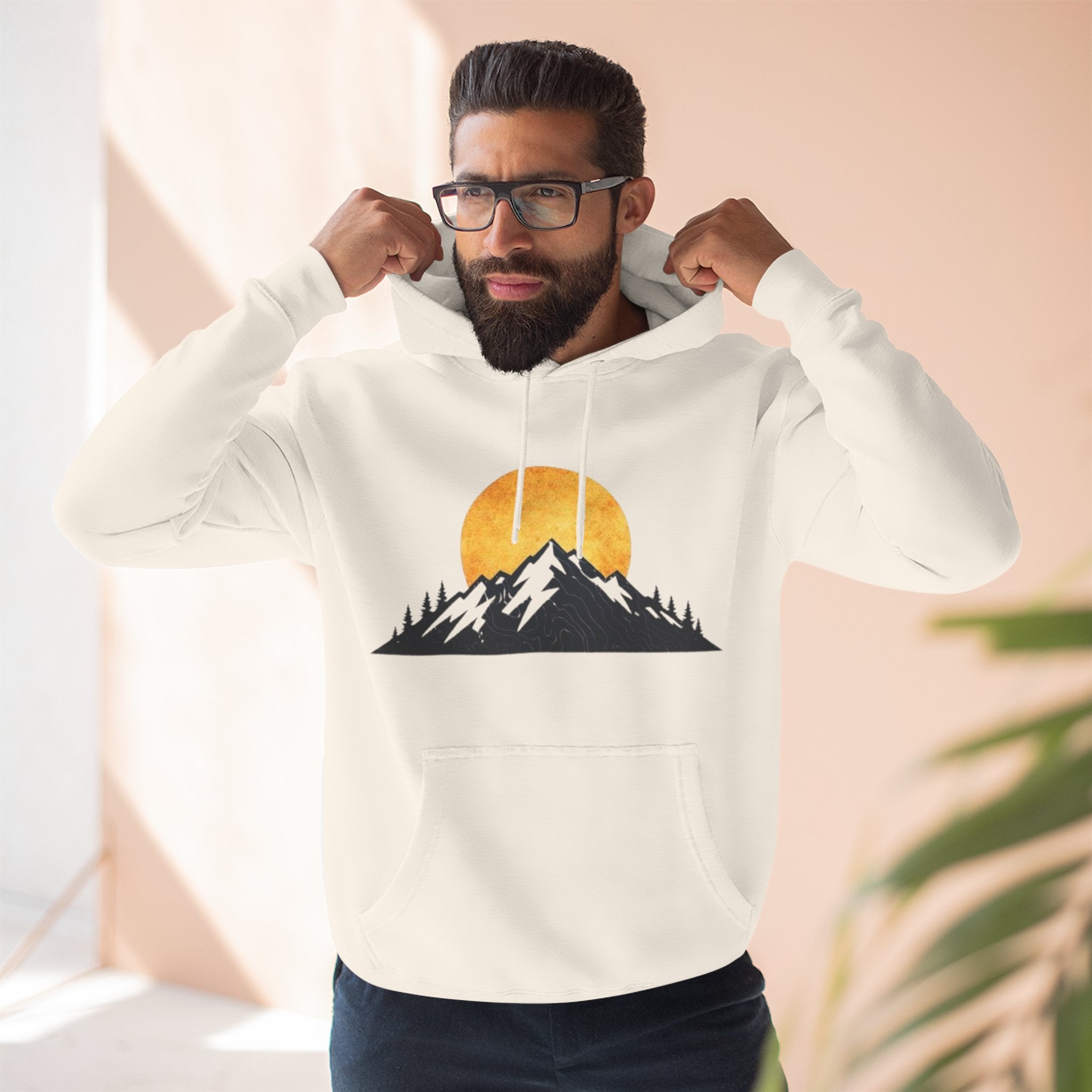 Sunset Mountain Hoodie | Minimal Outdoor Graphic Pullover