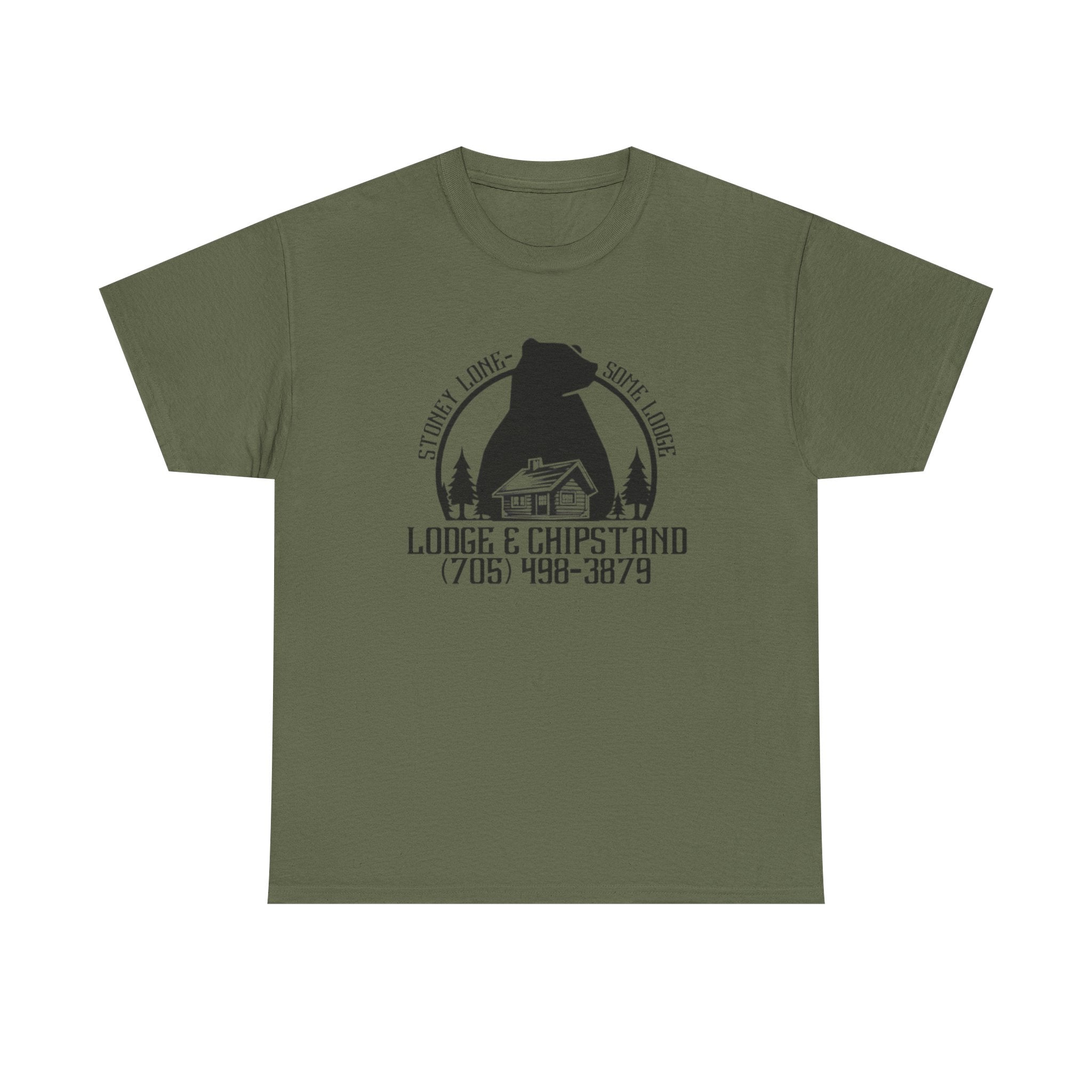 Hunting Fishing Lodge T‑Shirt | Lodge & Chip stand Cabin Vintage Tee