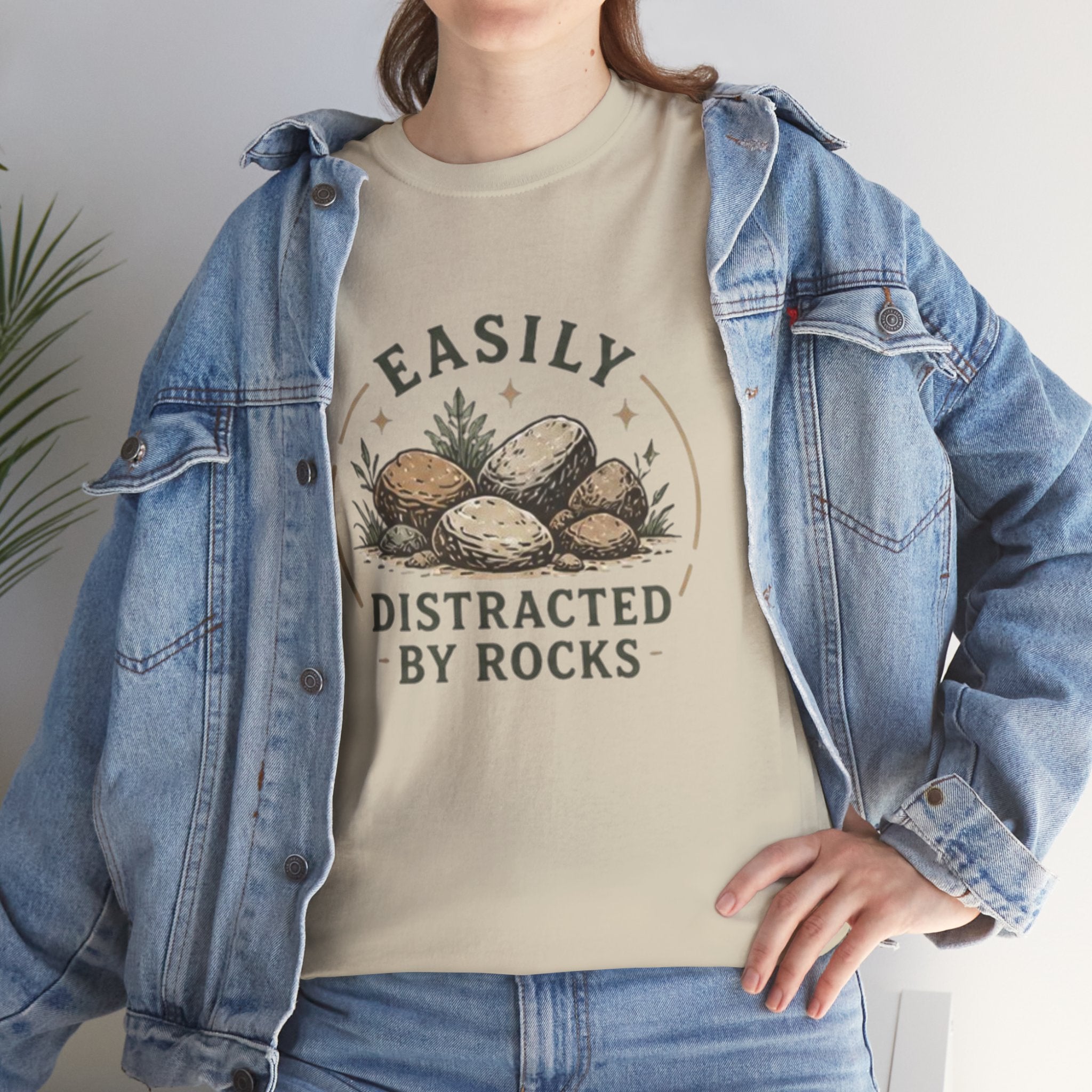 Easily Distracted by Rocks T-Shirt | Funny Nature Lover Tee