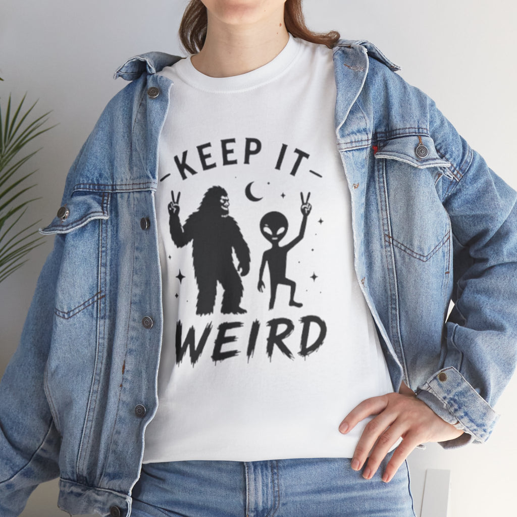 Keep It Weird Tee | Bigfoot & Alien Graphic T-Shirt