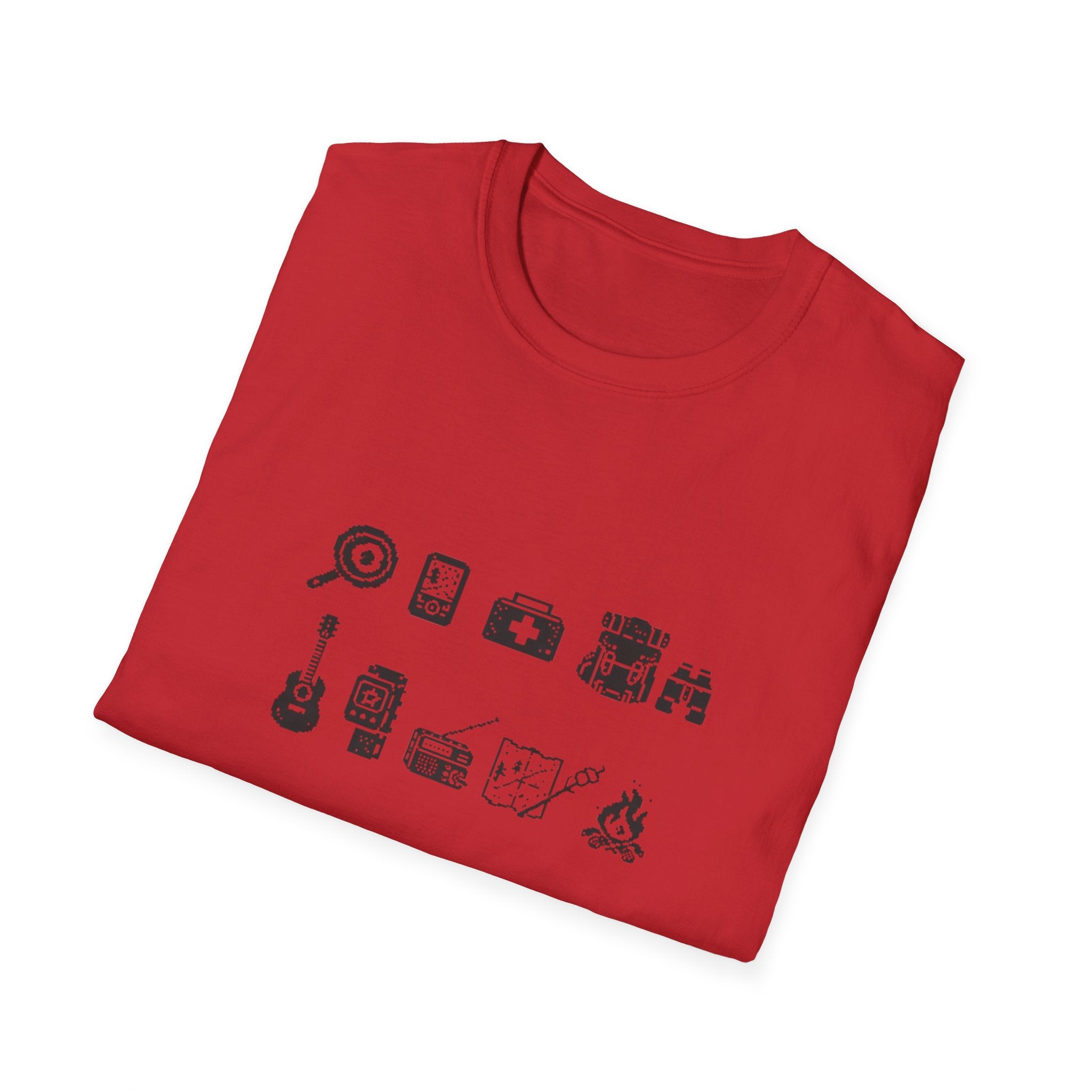 T-Shirt | Minimal Camping Gear Icons Graphic Tee | Camping Kit Tee