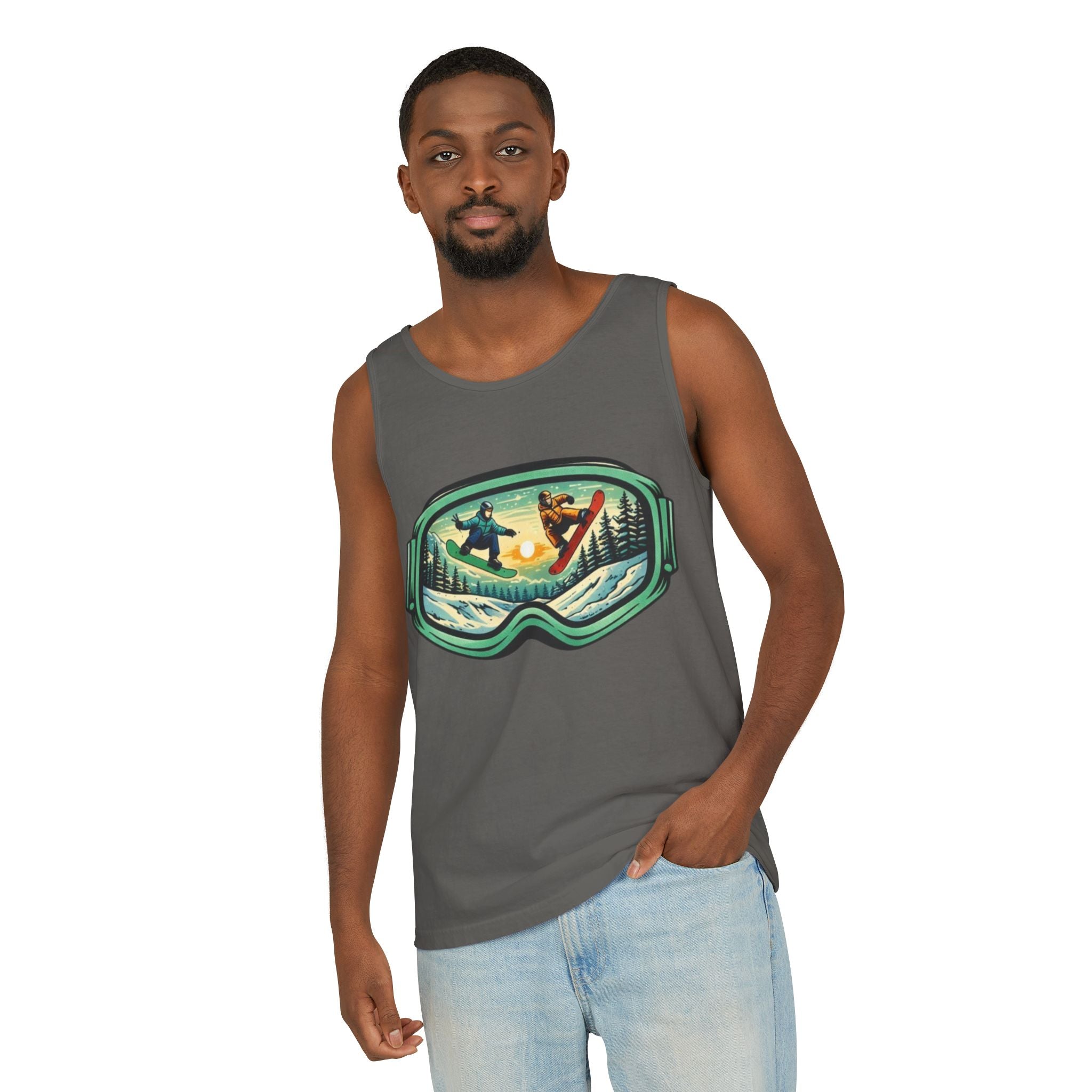Snowboarding Mountain Goggles Tank Top