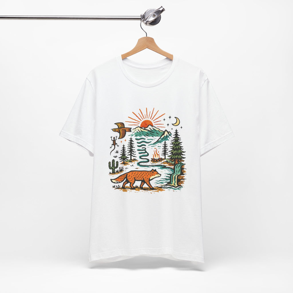 Fox & Forest Scenic Tee Retro Nature Adventure T-Shirt