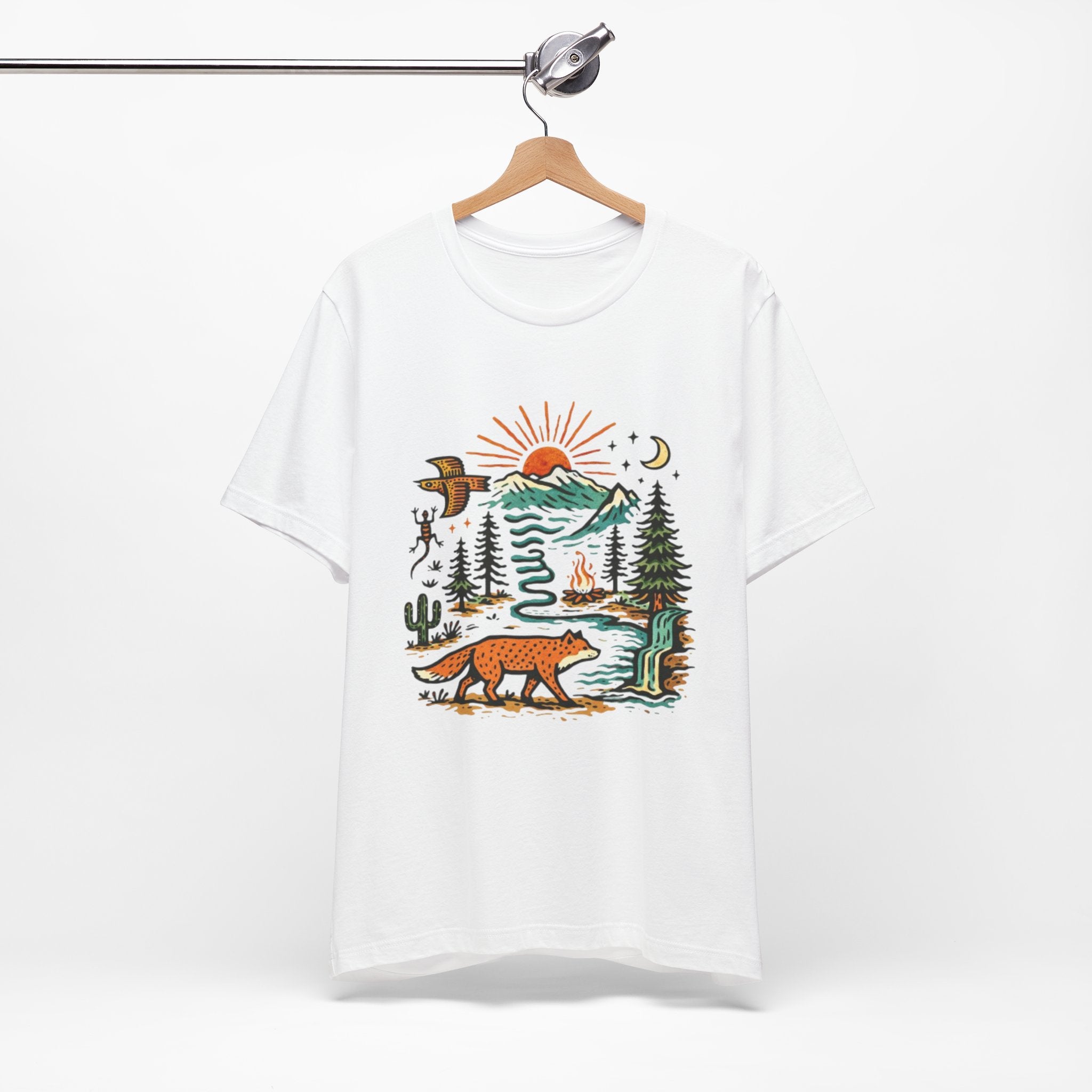 Fox & Forest Scenic Tee Retro Nature Adventure T-Shirt