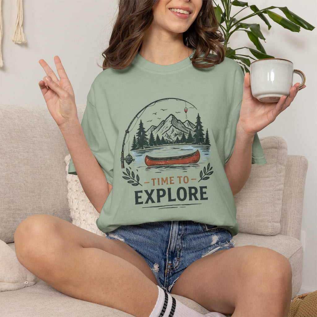 Time to Explore Canoe Graphic T-Shirt