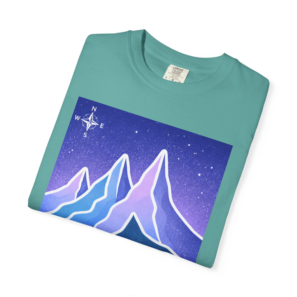 Mountain Night T-Shirt | Neon Retro Mountain Landscape Tee