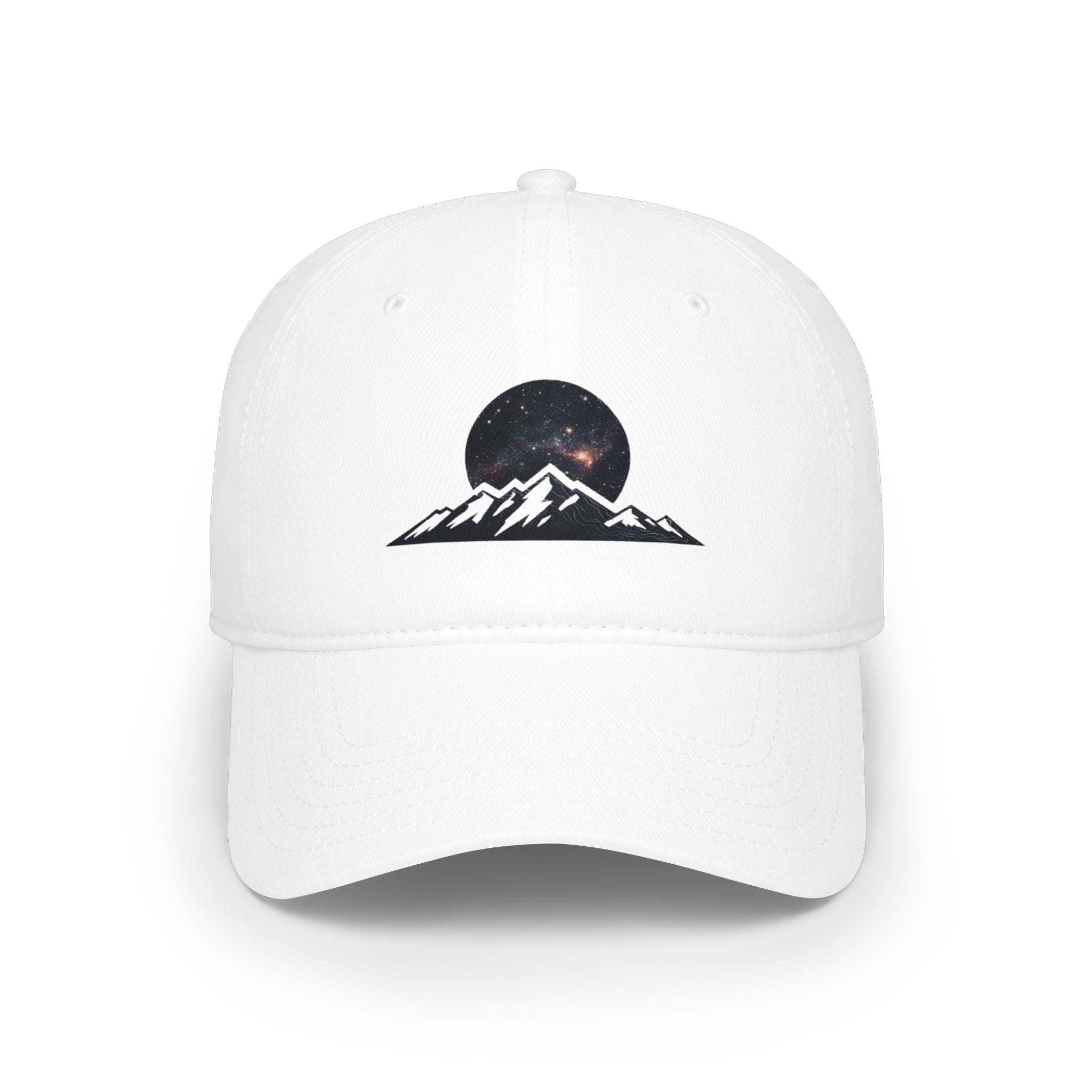 Mountain Night Sky Baseball Cap | Embroidered Starry Moon Peak Hat
