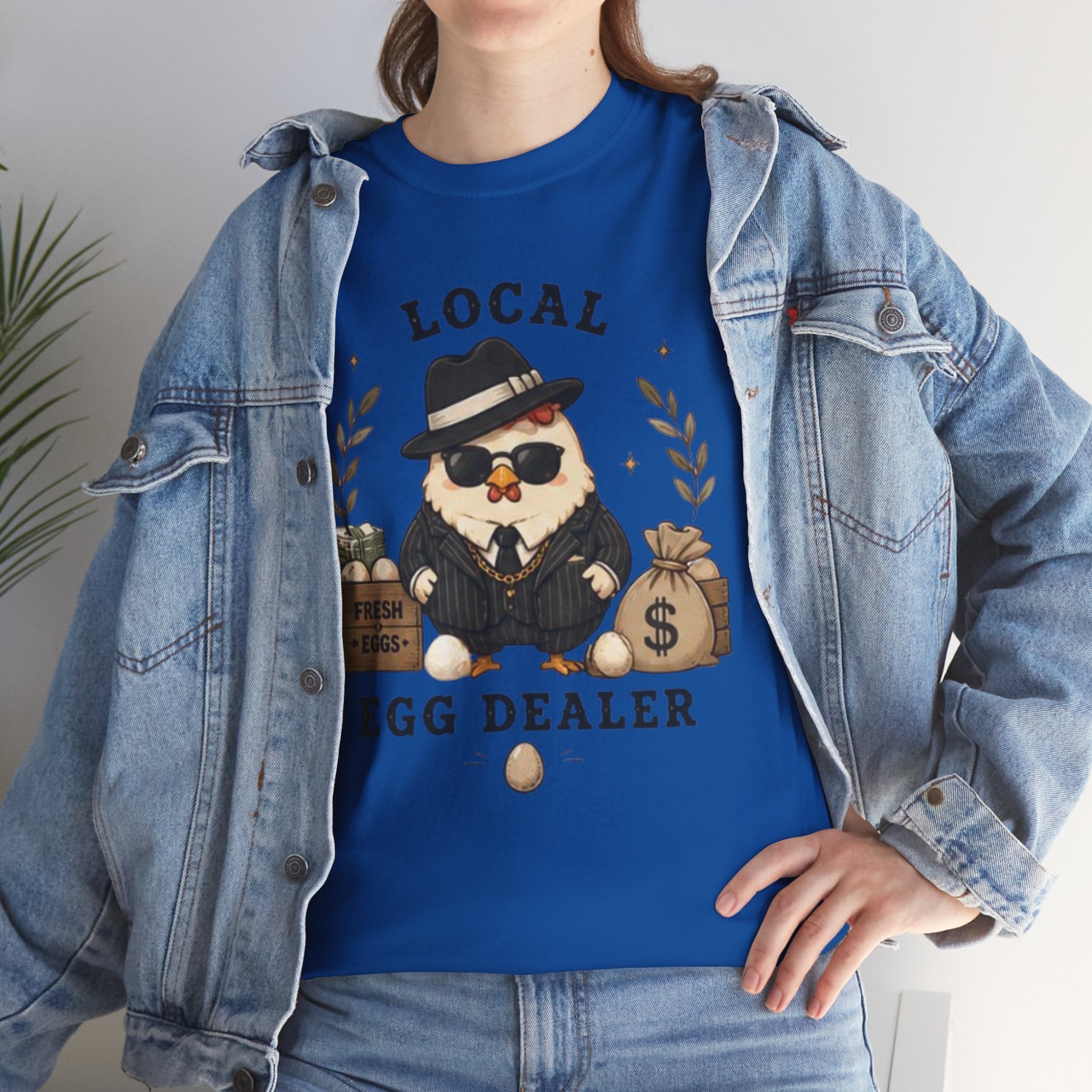 Egg Dealer T-Shirt | Funny Chicken Mobster Graphic Tee