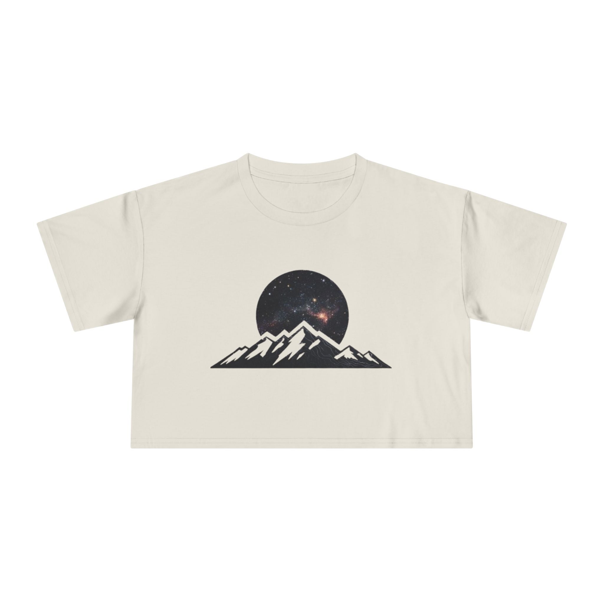 Crop Tee | Night Sky Mountain Graphic