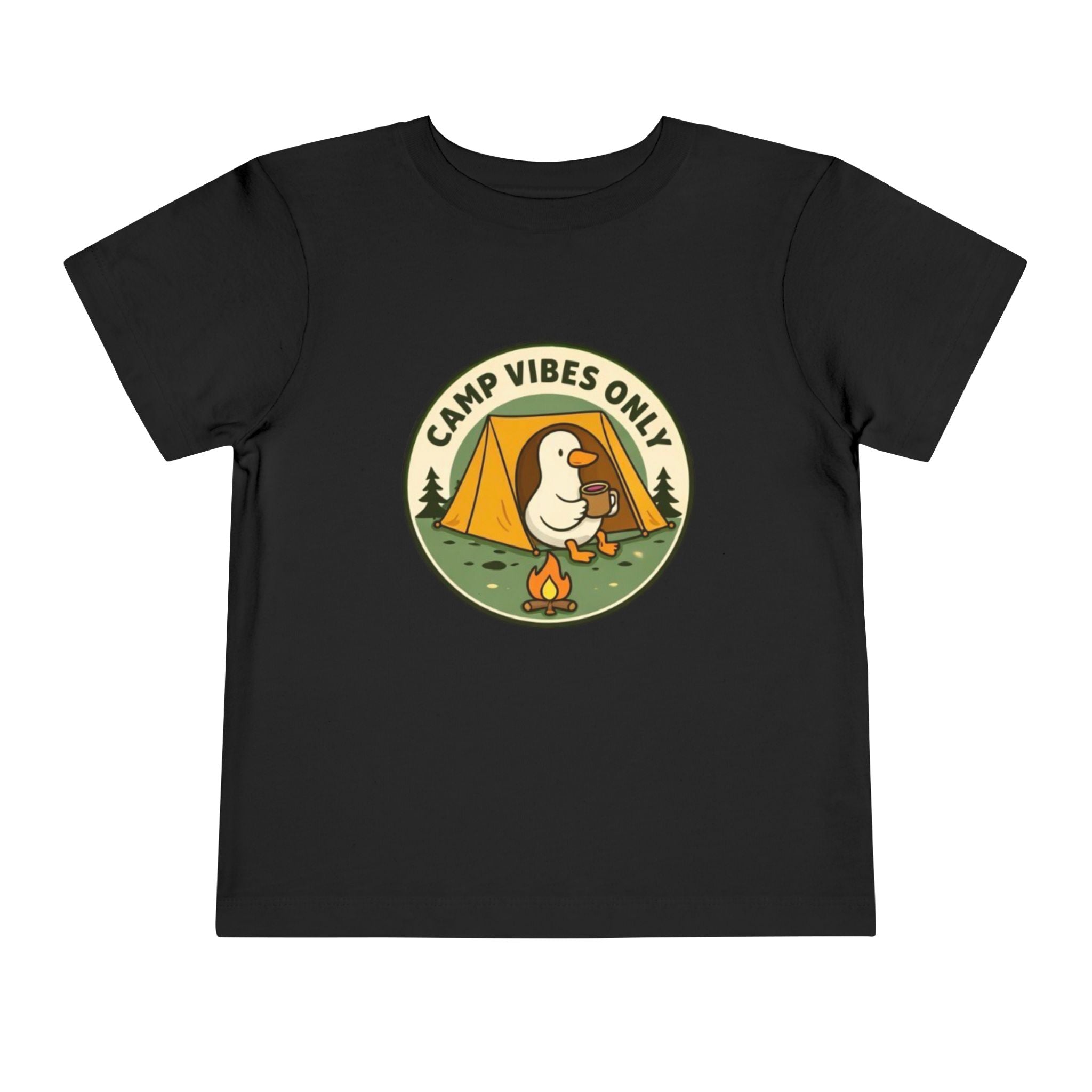 Camp Vibes Only Toddler Tee | Cute Camping Duck Graphic Shirt