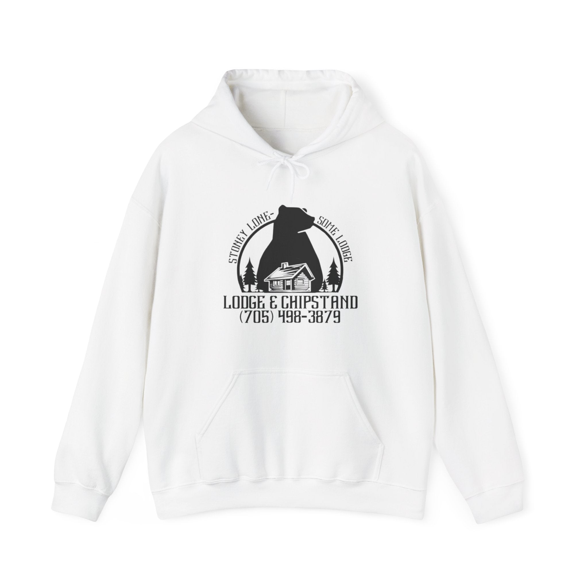 Lodge & Chipstand Bear Logo Hoodie | Rustic Cabin Camping Sweatshirt
