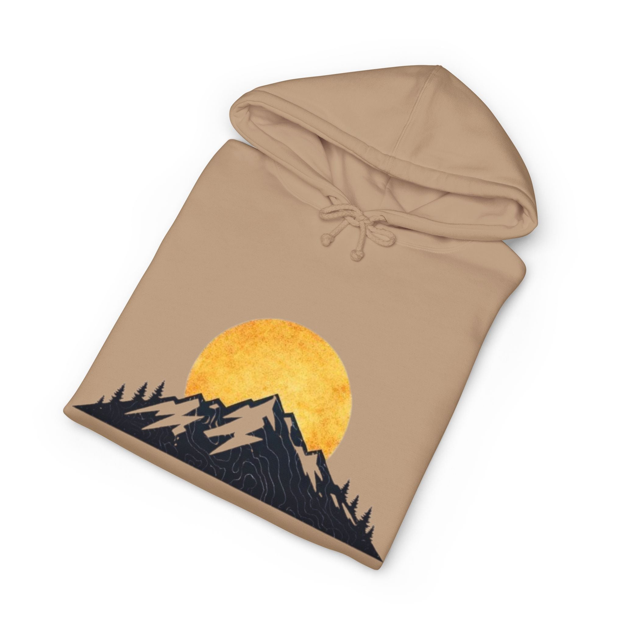 Mountain Sunset Hoodie | Minimal Nature Graphic Hooded Sweatshirt