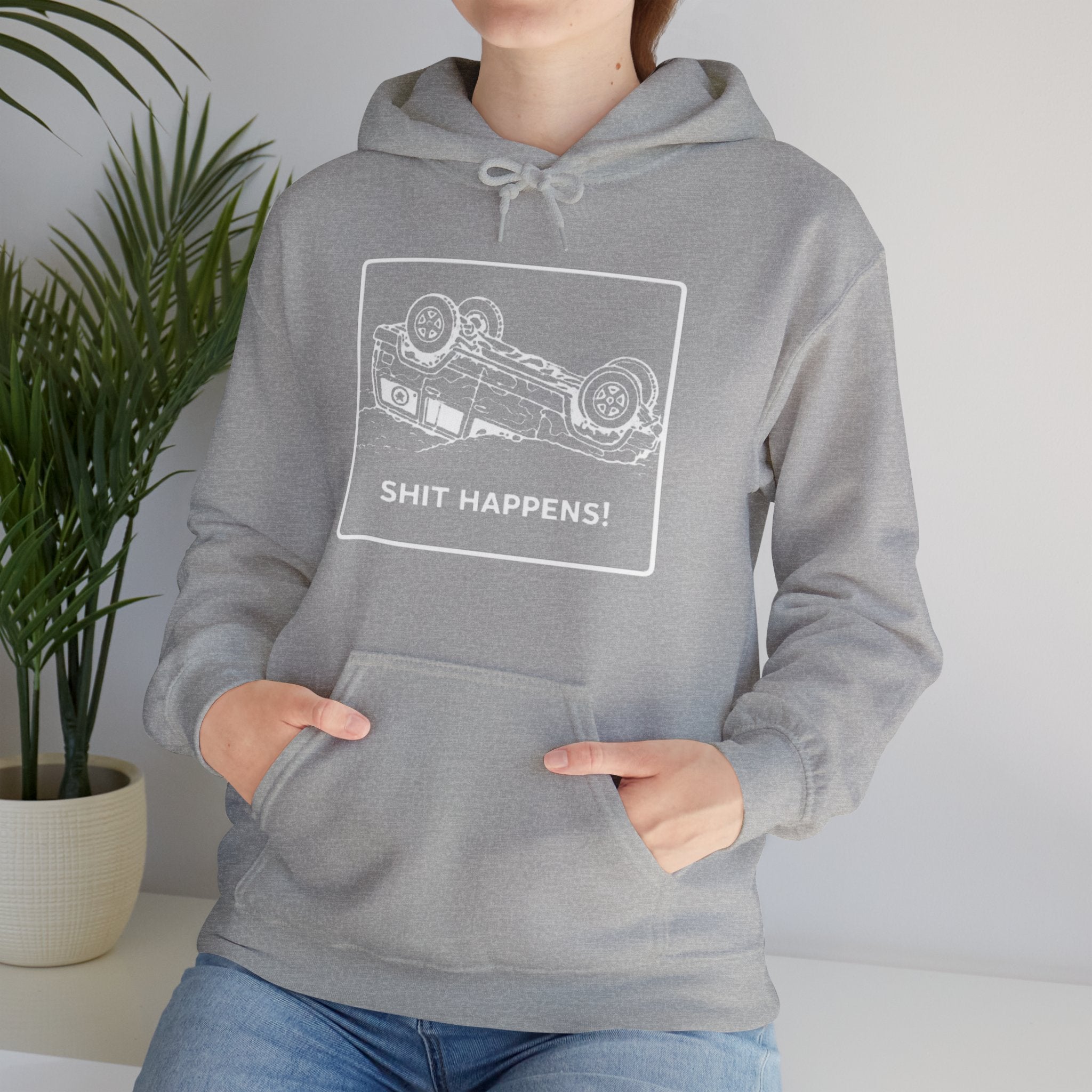 Shit Happens Crashed Car Hoodie