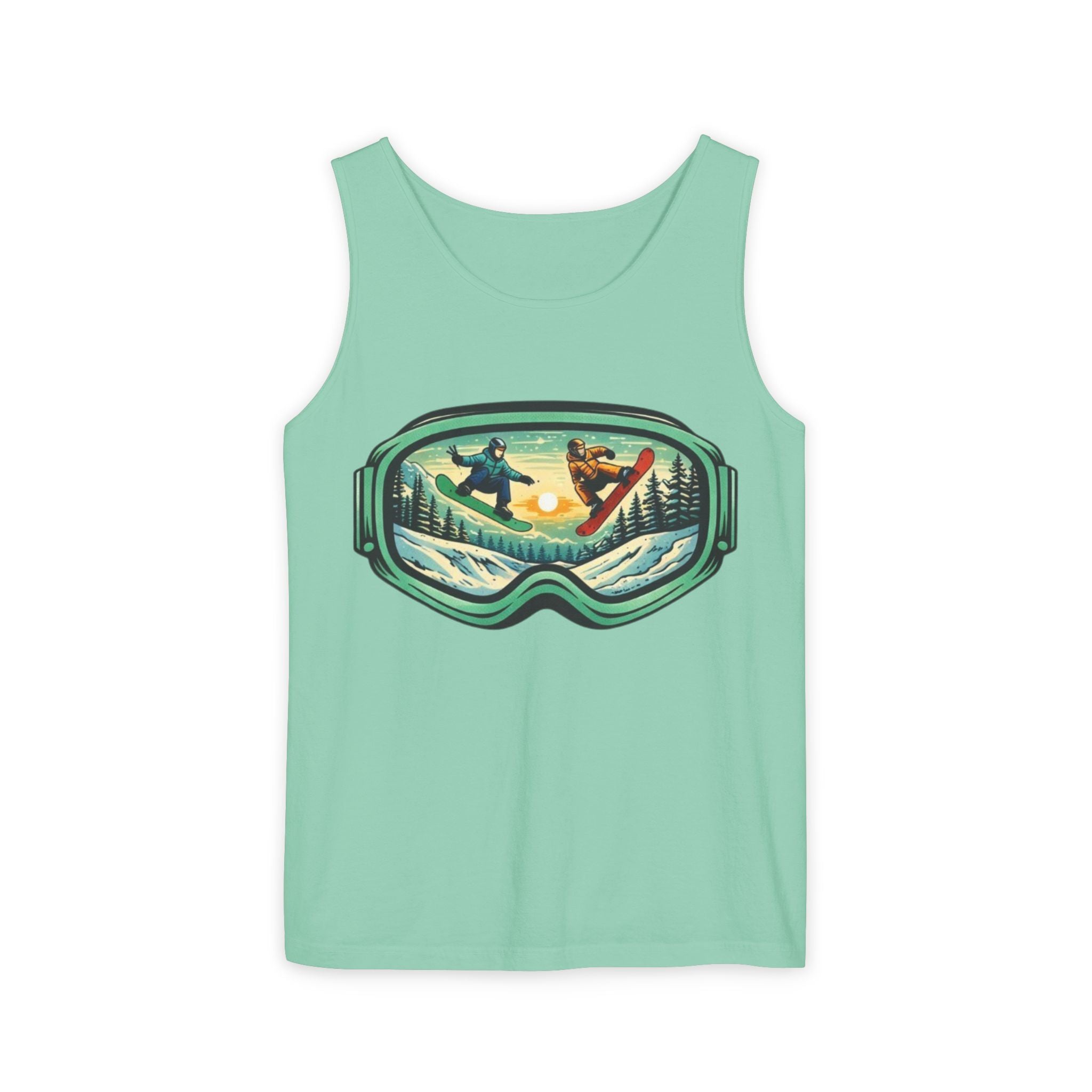 Snowboarding Mountain Goggles Tank Top