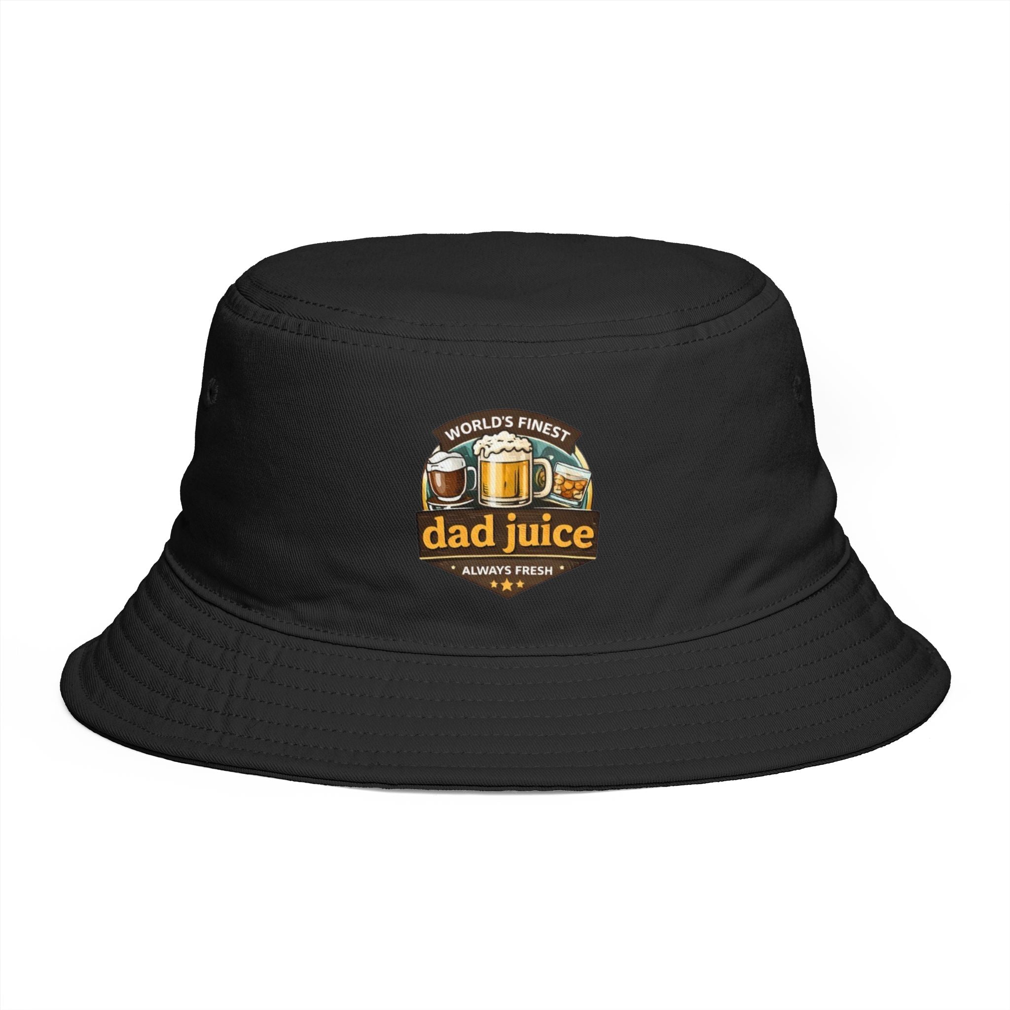 Dad Juice Bucket Hat | "Worlds Finest" Beer Graphic Casual Dad Cap