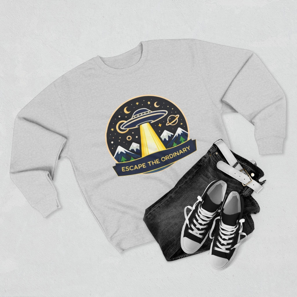 Escape the Ordinary Crewneck Sweatshirt | UFO Adventure Graphic Sweatshirt