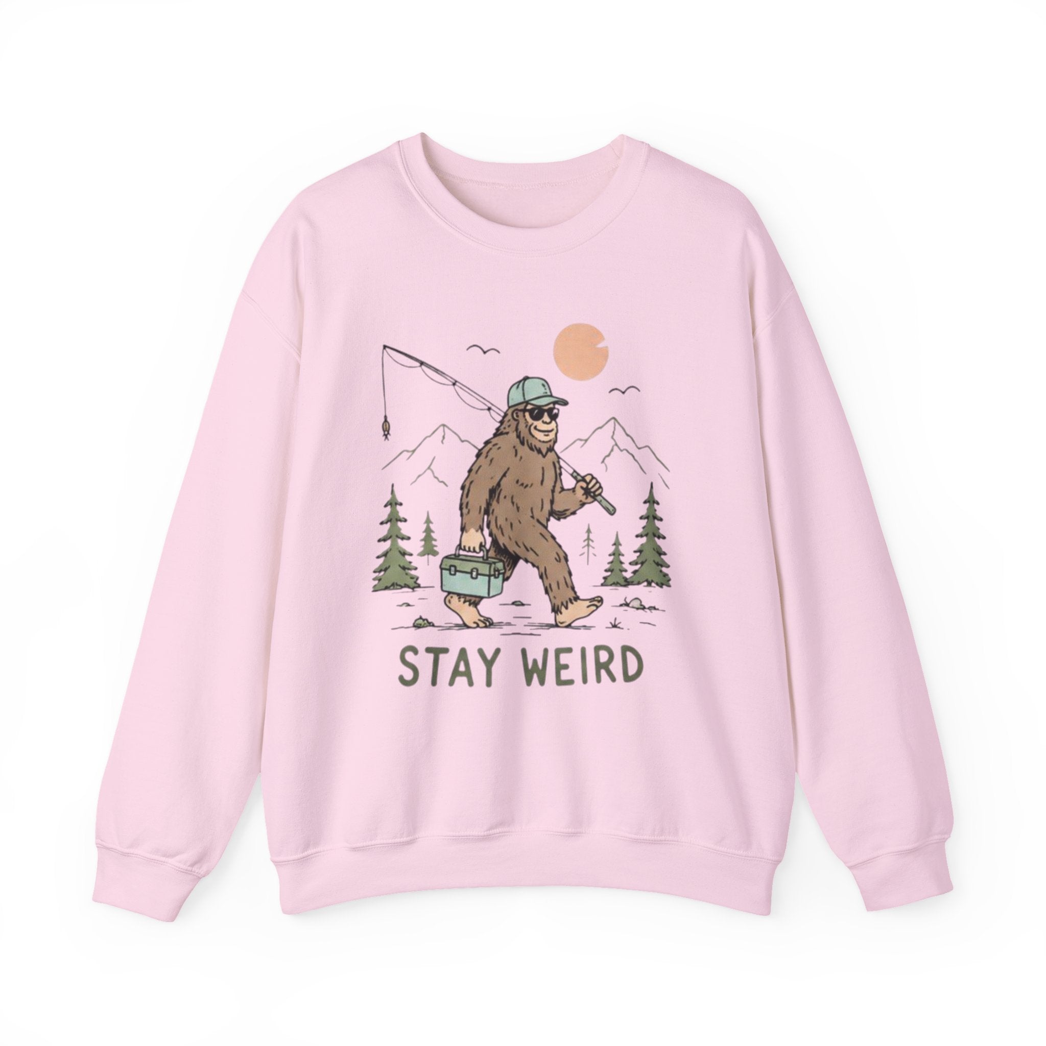 Stay Weird Bigfoot Fishing Sweatshirt