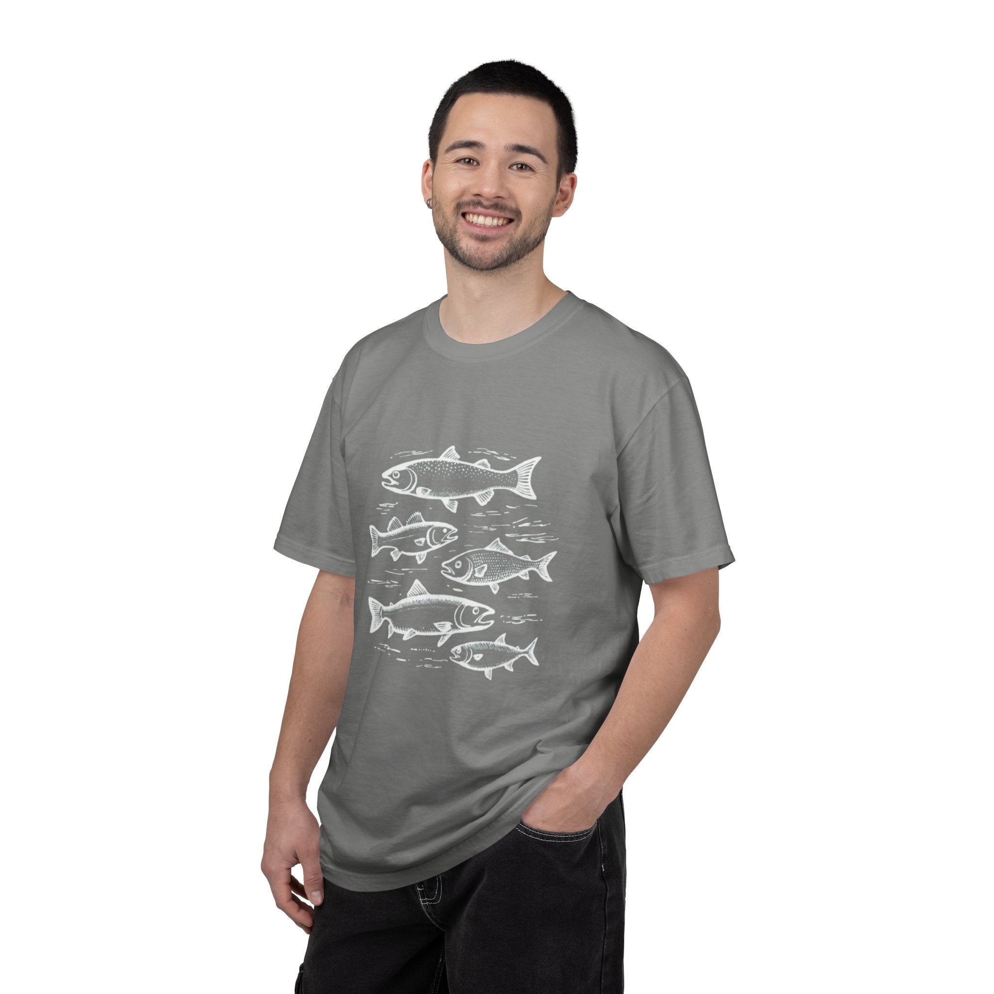 Fish Collection Garment-Dyed T-Shirt | Simple Marine Design