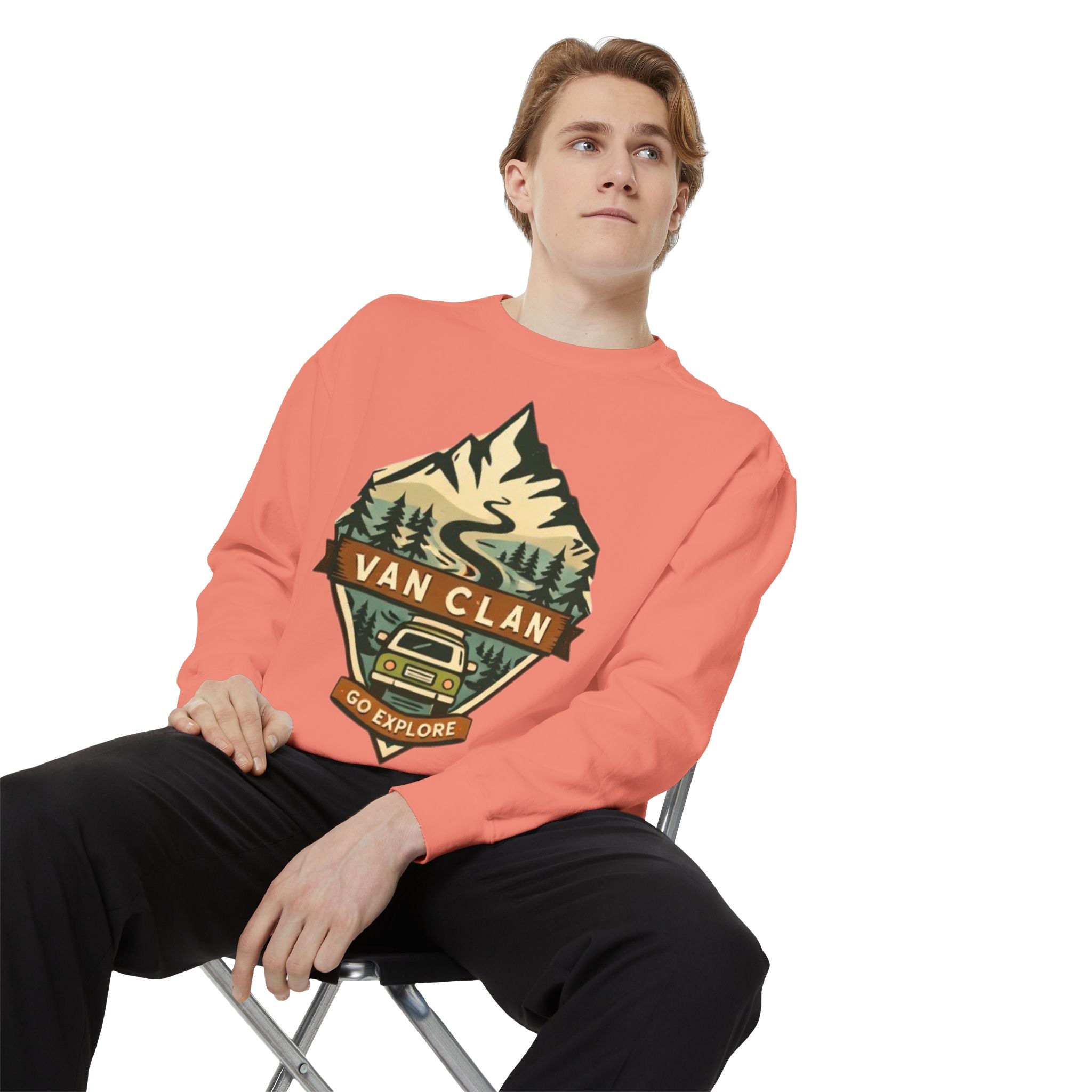 Van Clan Go Explore Sweatshirt | Vintage Mountain Van Adventure Crewneck