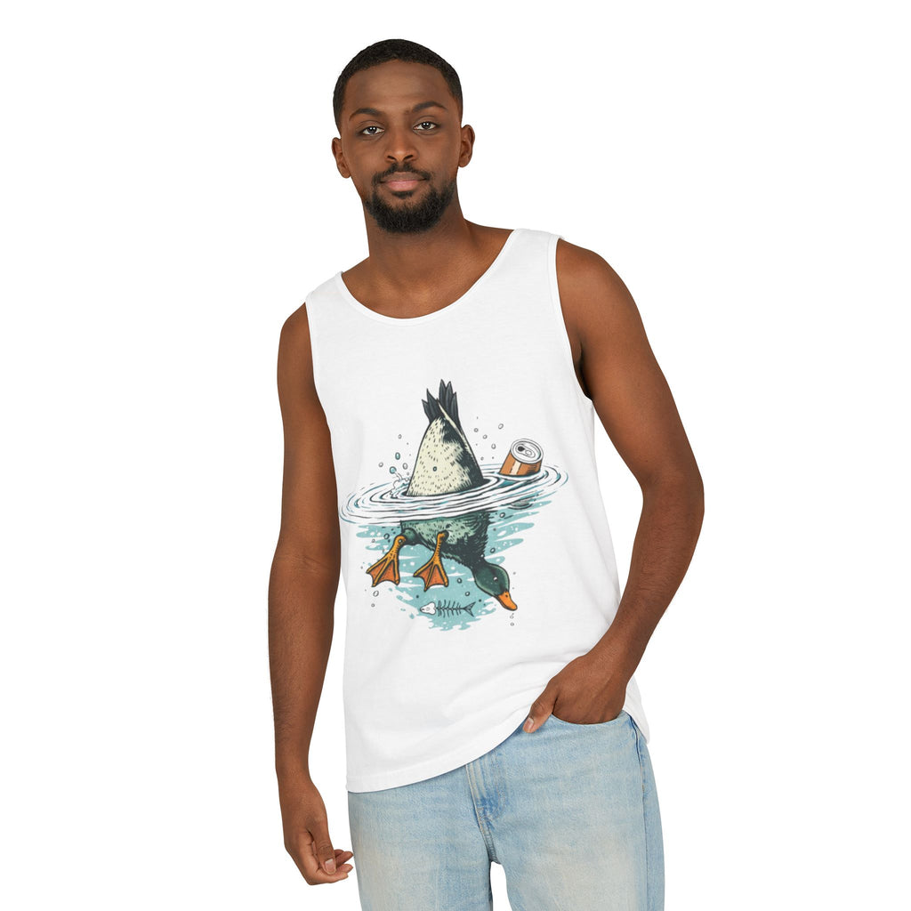 Duck Diving Tank Top | Funny Duck Butt Illustration Summer Tank