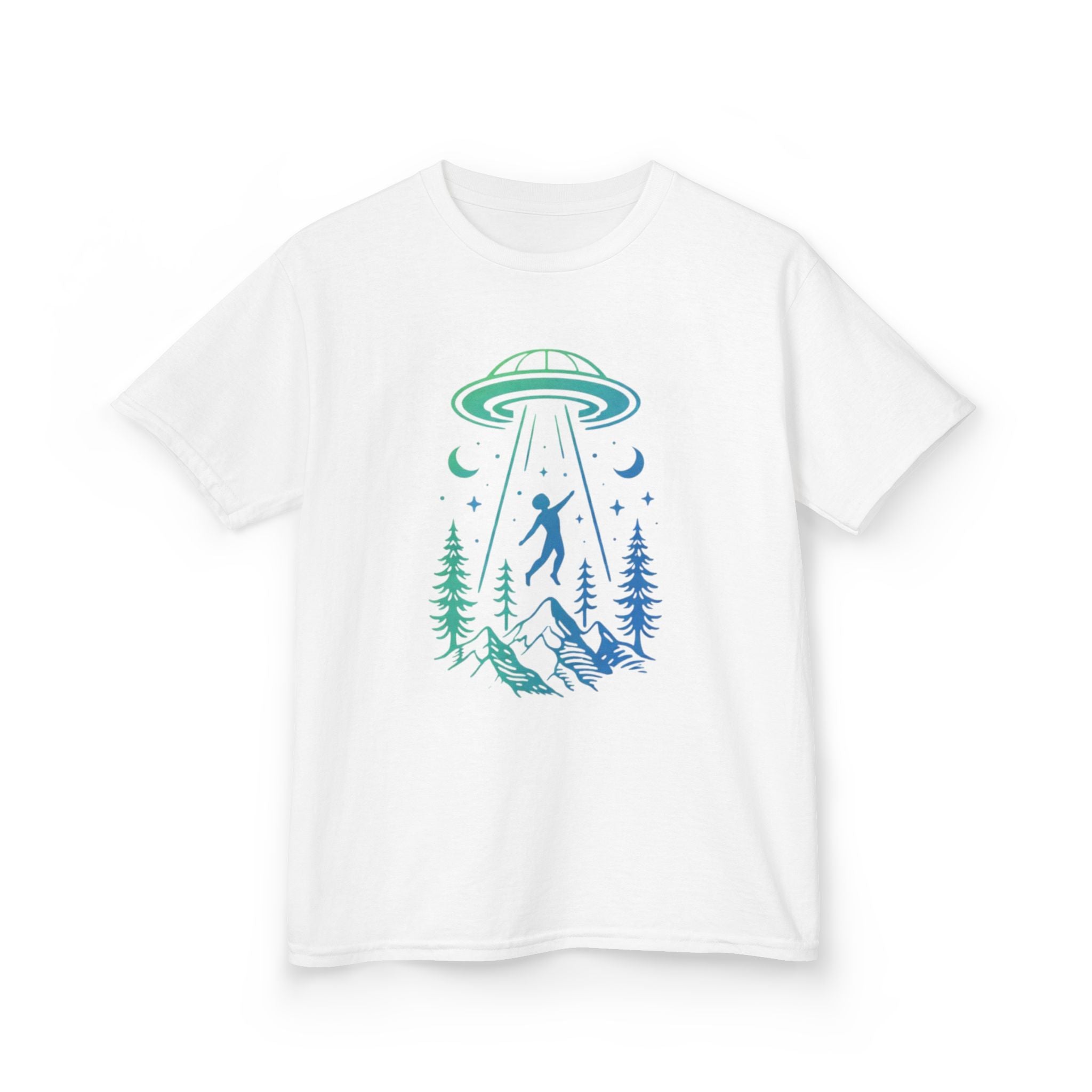 Kids UFO Abduction Tee | Space Adventure Mountain Shirt