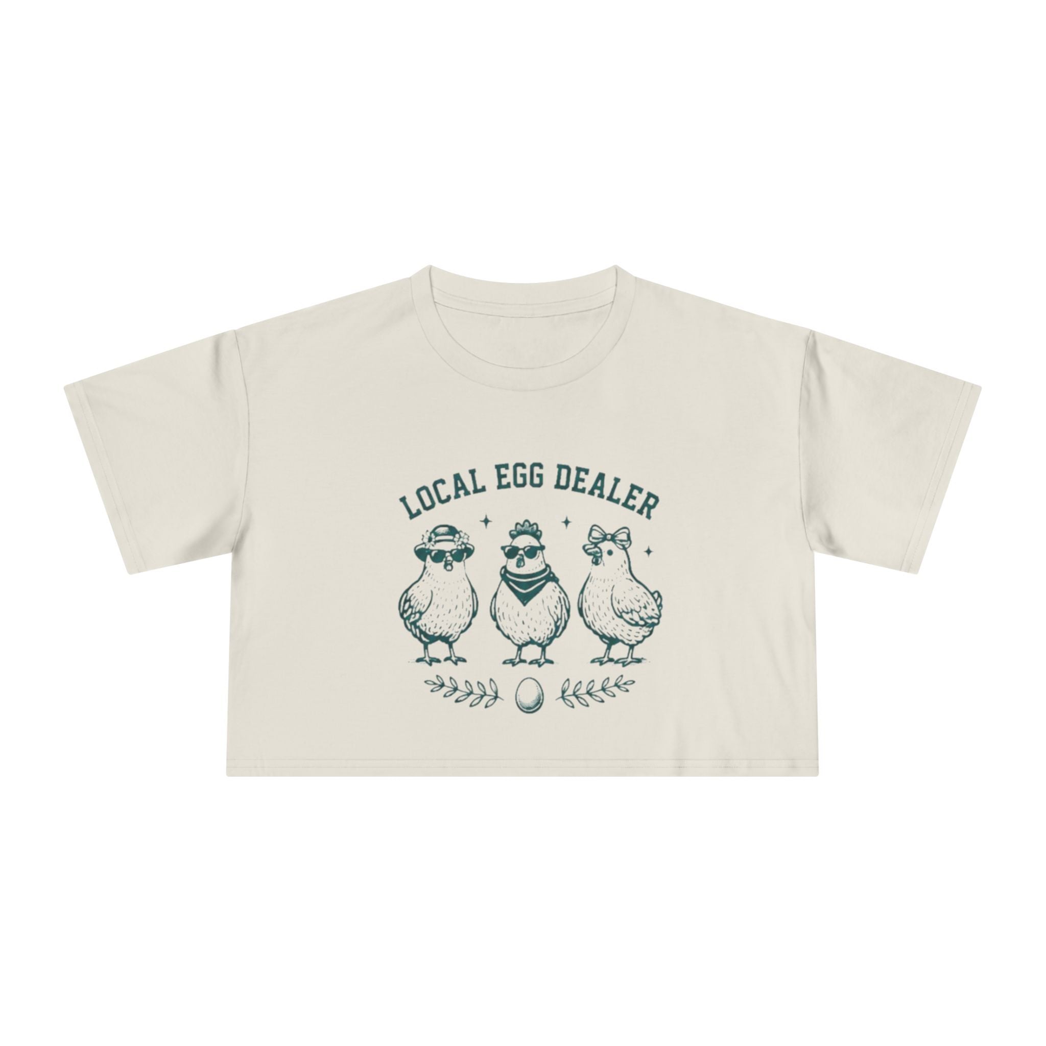 Crop Tee | "Local Egg Dealer" Cute Chickens Graphic for Farm Girl